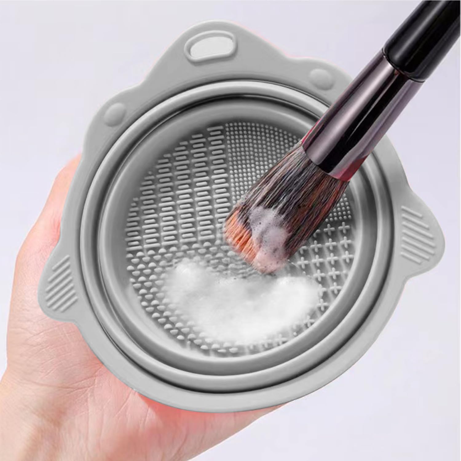 Tapete de limpieza de brochas de maquillaje, cepillo de limpieza de maquillaje de silicona, herramienta de lavado portátil, limpiador de brochas