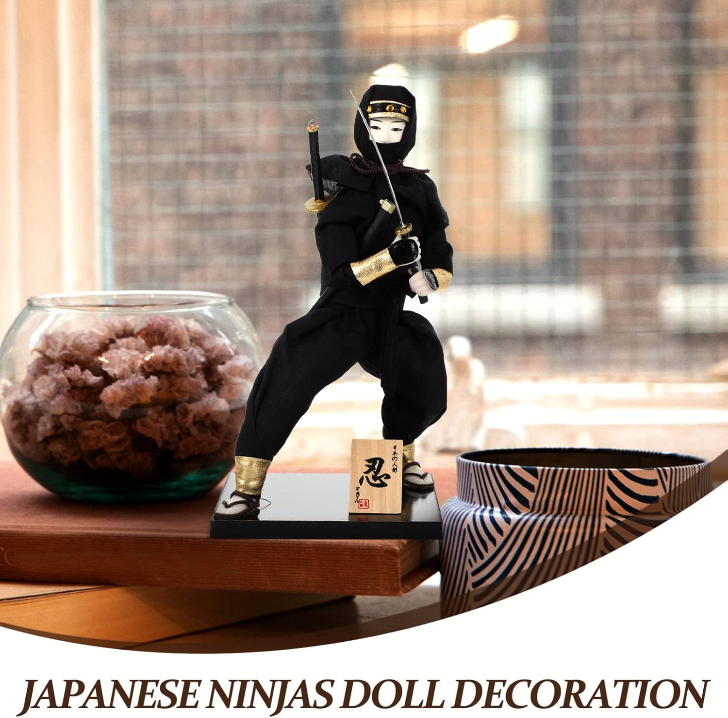 Toyvian Decoración para el hogar, decoración del hogar, figuras de acción Samurái, figura japonesa, muñecas japonesas de sushi, restaurante, adorno