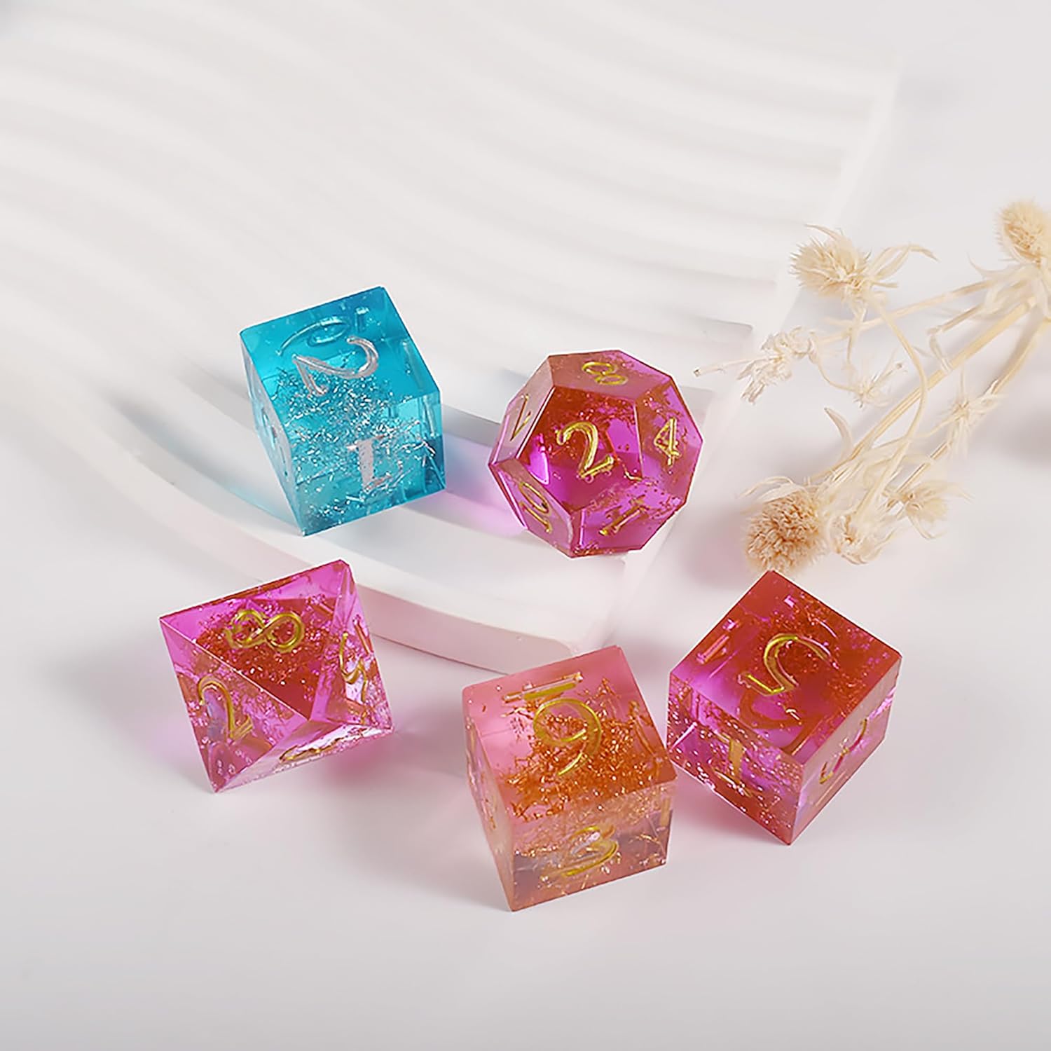 Molde para dados de 7 cavidades, molde de dados de resina para hacer resina, molde de silicona para velas para decorar el hogar, molde para hacer