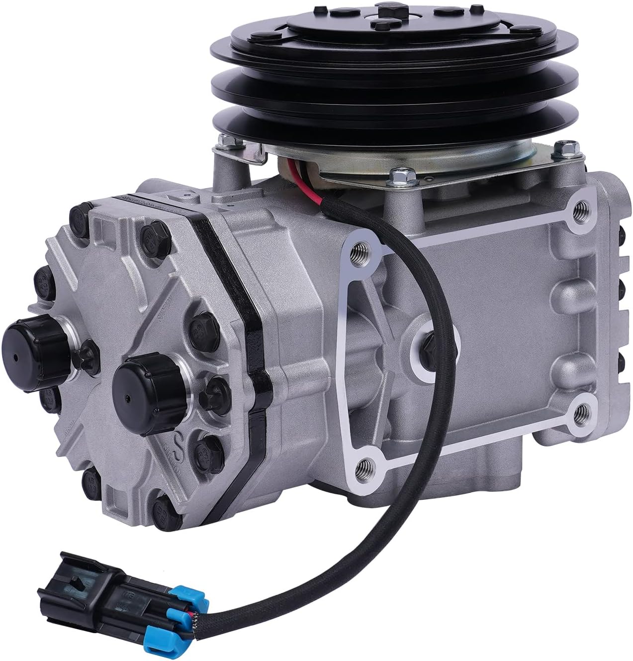 Compresor de CA apto para Freightliner 1998-1997, para Kenworth, 2000-1996, para Peterbilt 2000-1996, reemplazo del compresor de aire acondicionado