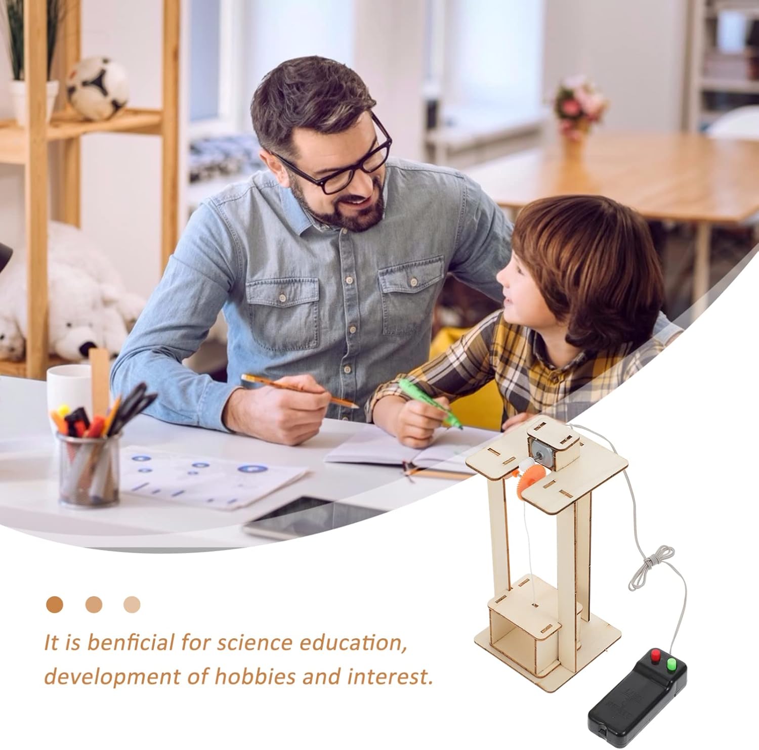 Elevador de madera para niños Juguete elevador Conjunto de elevador DIY Ascensores Modelo de Ascensor Kit de fabricación de manualidades DIY Kit de