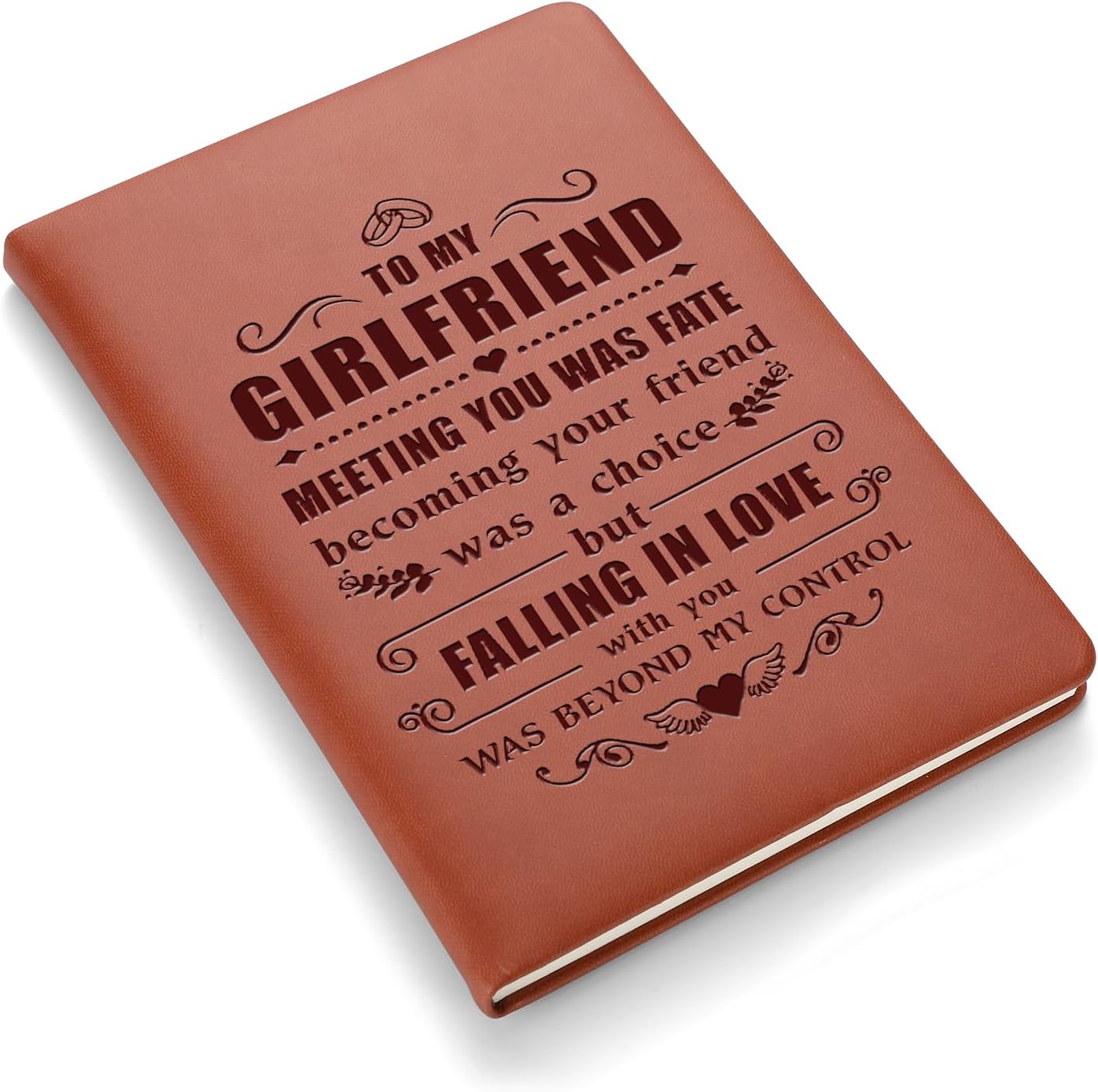 Cuaderno de cuero con texto en inglés “To My Wife Husband Gifts I Choose You”, cuaderno de cuero para esposa y marido en el día de la boda,