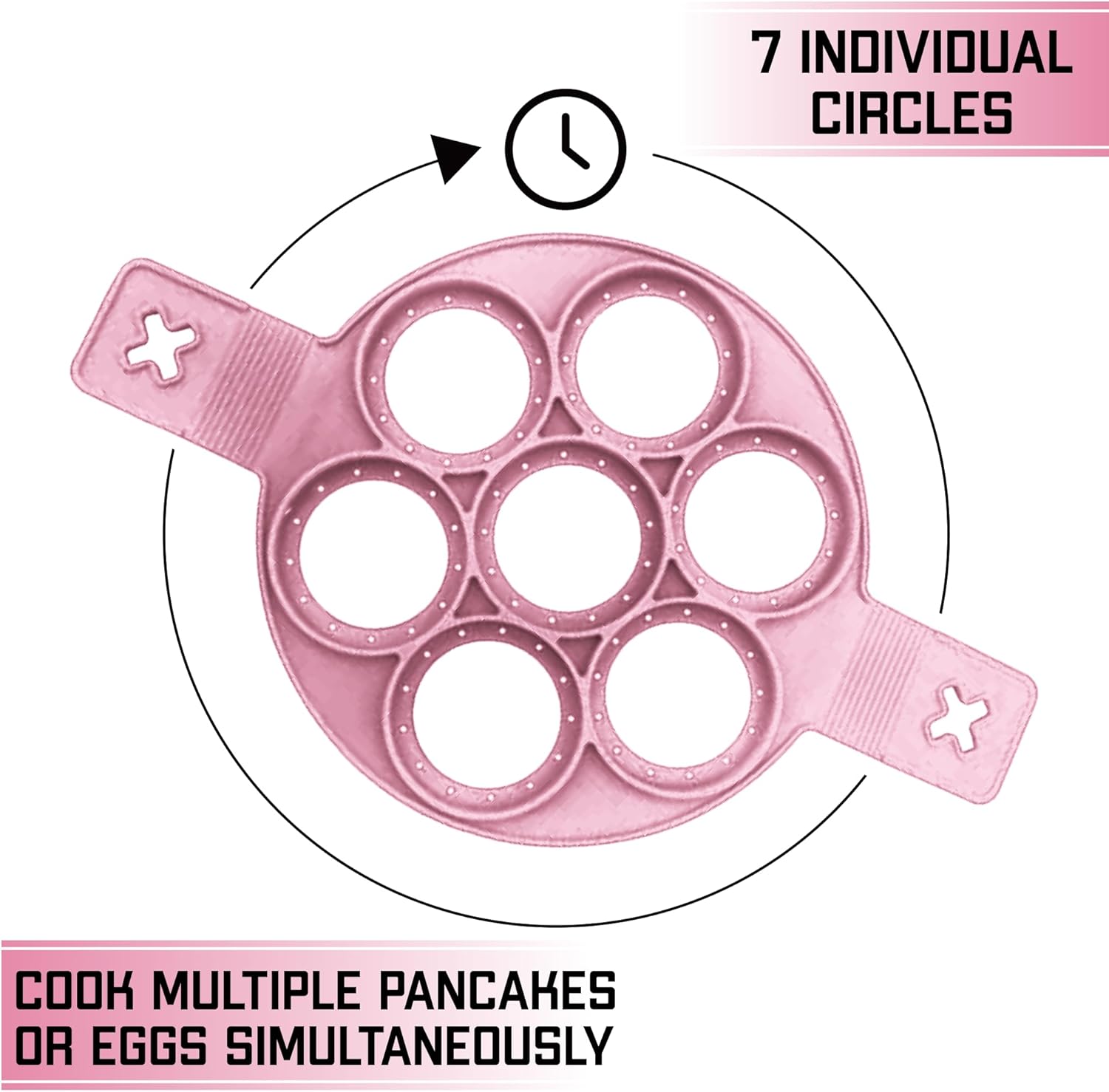 Molde de silicona antiadherente para panqueques  Molde para panqueques de 7 círculos  Molde de silicona para panqueques  Anillos de silicona para
