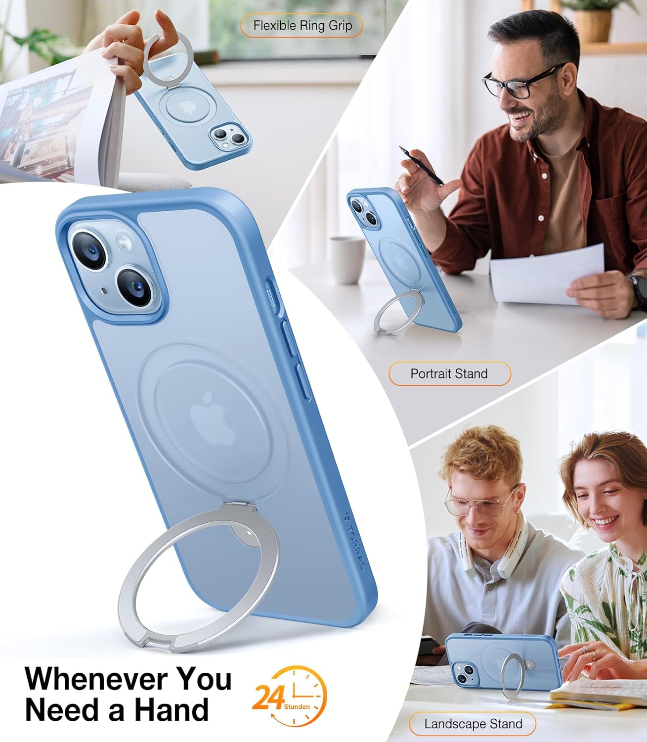 TORRAS Funda magnética a prueba de golpes para iPhone 13iPhone 14, más de 3 veces protección contra caídas de grado mil compatible con MagSafe