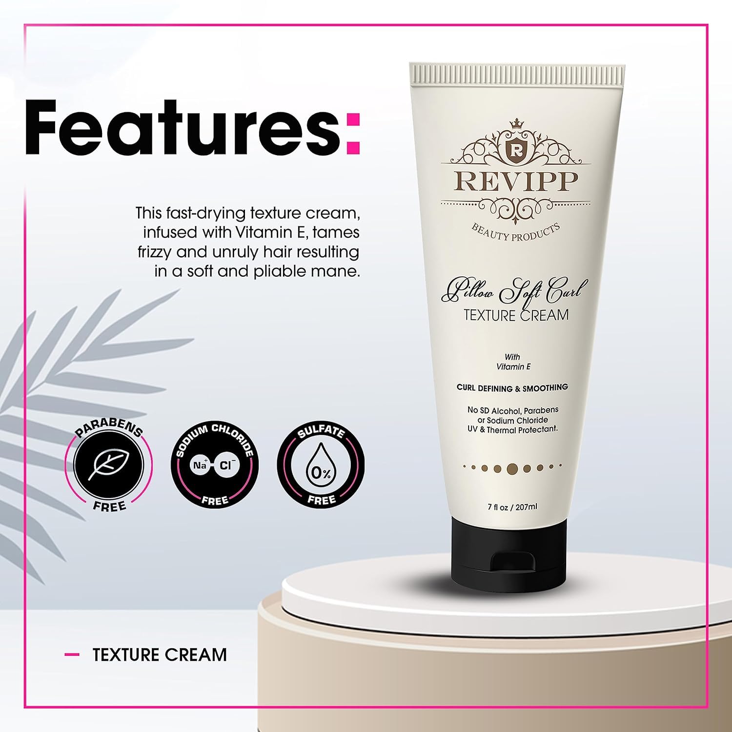 REVIPP Beauty Texture Cream – Productos para el cabello rizado  Crema de peinado de 7 onzas líquidas para cabello rizado  Crema definidora de rizos