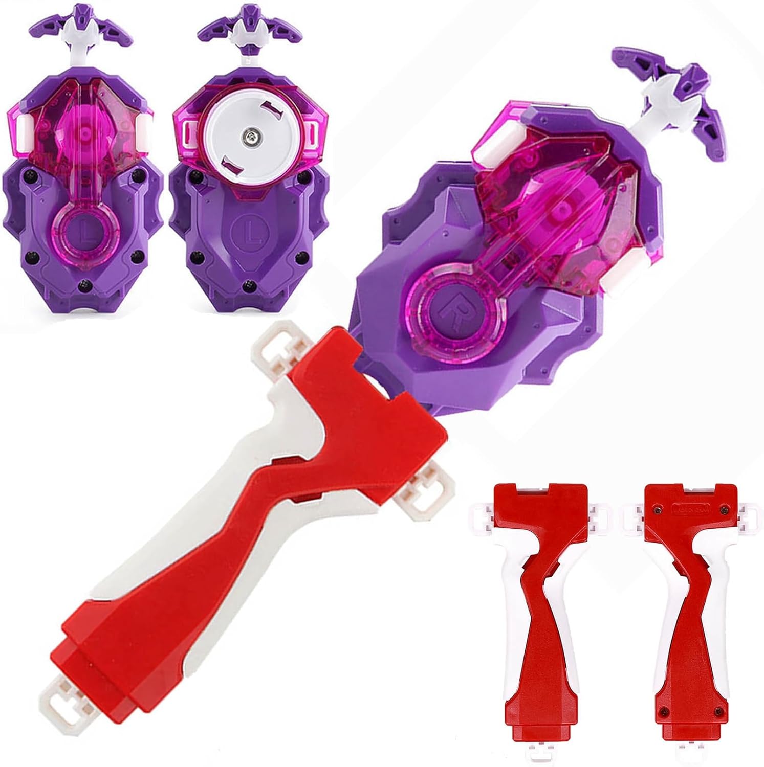 Juguete de batalla para juegos Bey Battling Burst String Strong Launcher LR DB B-184 (giro a la izquierda y derecha) y accesorios de agarre para