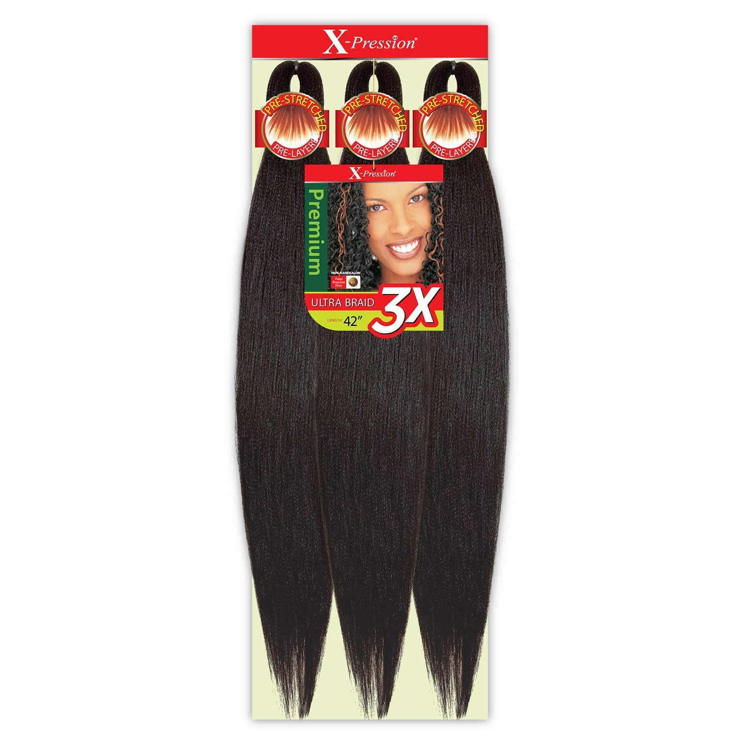 Outre Braids X-Pression Kanekaion 3X Trenza preestirada de 42 pulgadas (paquete de 5, M2730)
