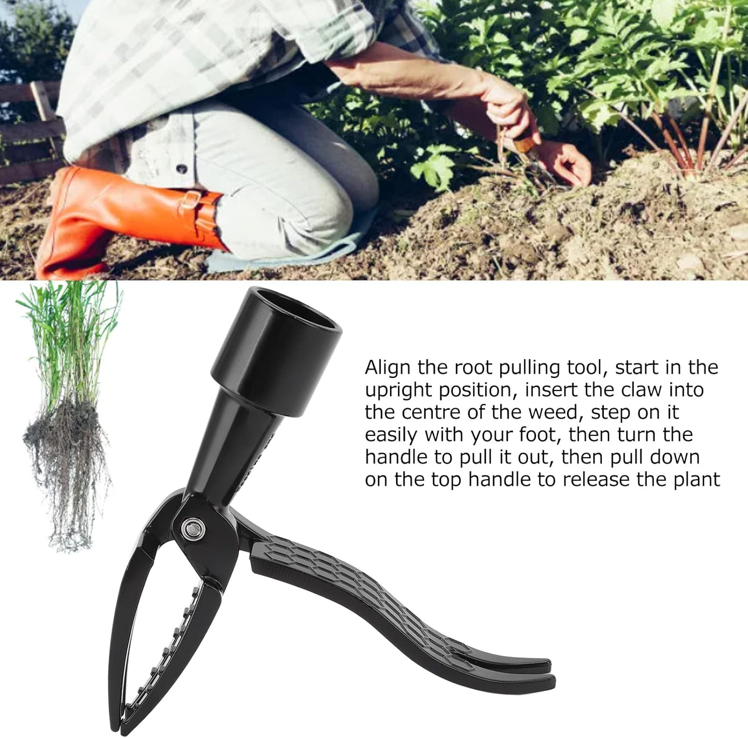 Extractor de malezas de pie, extractor de malezas profesional de aleación de aluminio, herramienta manual para quitar malezas para jardín, granja,