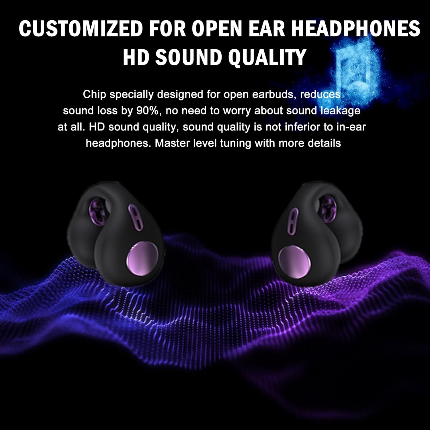Clips para los oídos, auriculares de conducción ósea para canales auditivos pequeños, auriculares abiertos Bluetooth con ganchos para los oídos,