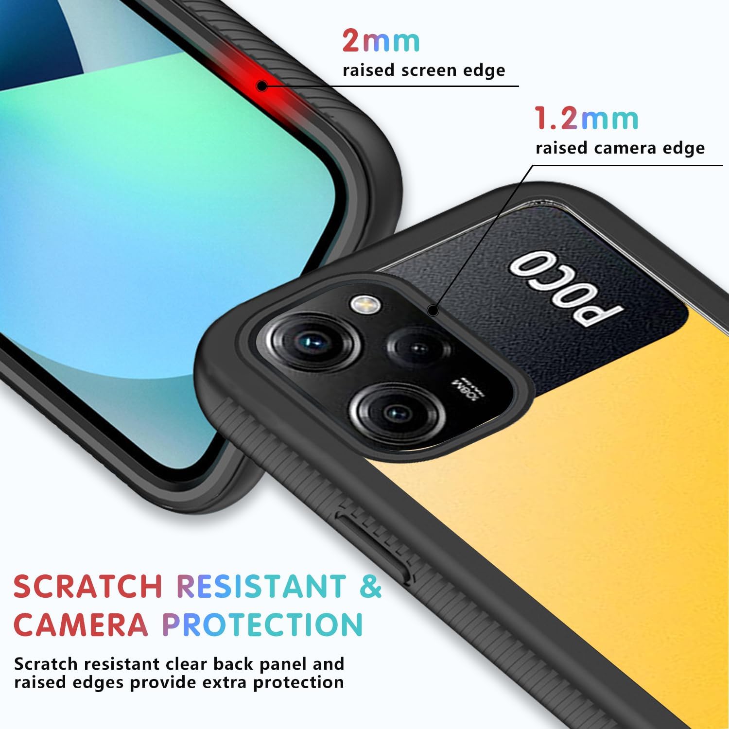 Wousunly Funda compatible con Poco X5 Pro de protección completa de 360 grados, transparente, funda para teléfono Xiaomi Poco X5 Pro, funda de