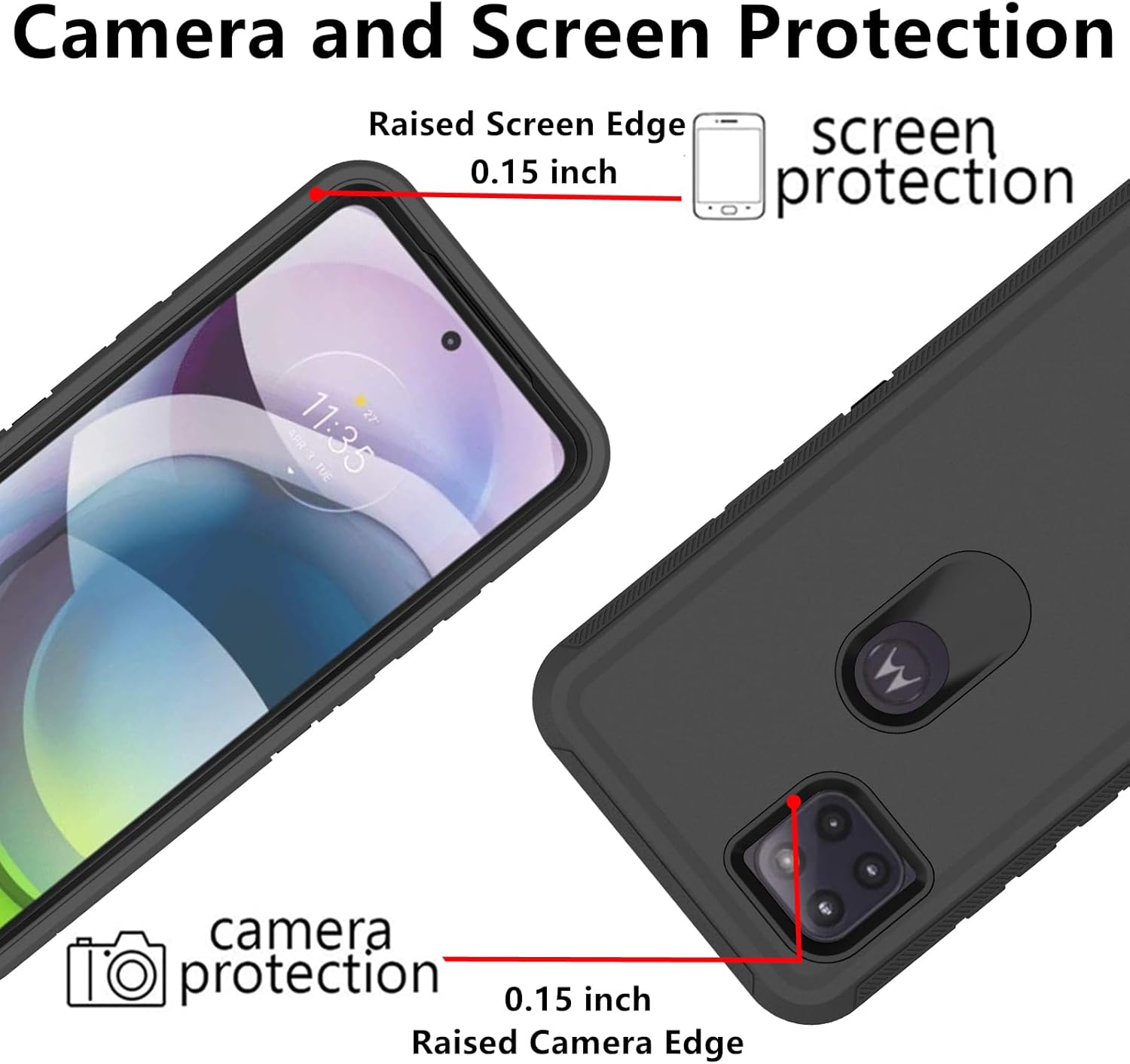 Funda para Motorola Moto One 5G Ace, Defender Case Soft TPU Hard PC Heavy Duty a prueba de golpes a prueba de polvo 3 en 1 cubierta de teléfono para