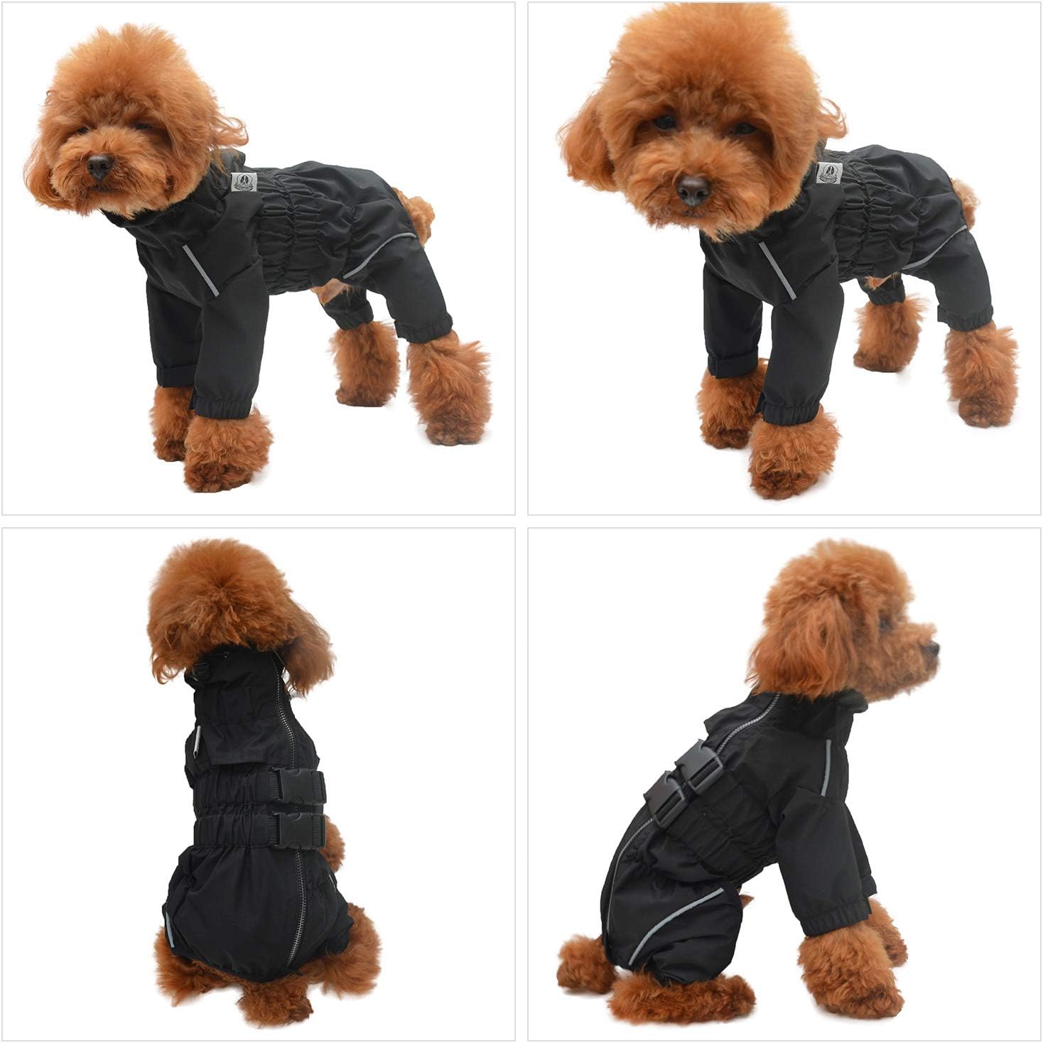 Lovelonglong – Chaqueta impermeable para perros, ligera, impermeable, reflectante, resistente al viento, a prueba de nieve, para perros pequeños,