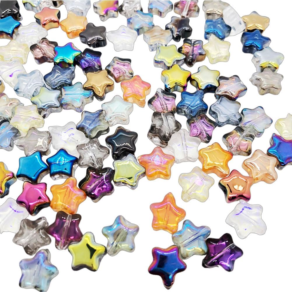 380 cuentas de cristal de color transparente, cuentas de estrella, cuentas de trébol, cuentas en forma de corazón, juego de cuentas de manualidades,