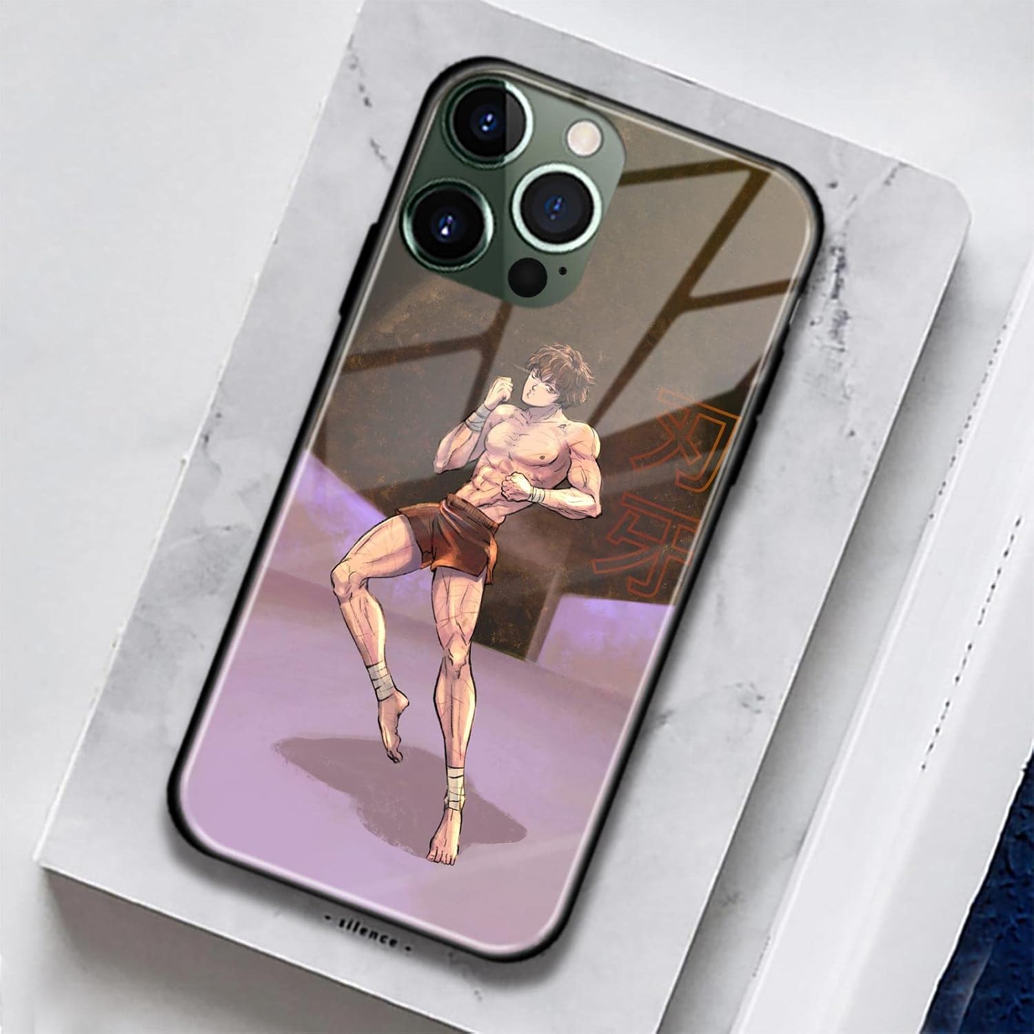 Funda protectora para teléfono celular con diseño de manga de anime japonés antideslizante y brillante (para iPhone 11 Pro Max, Baki Hanma)
