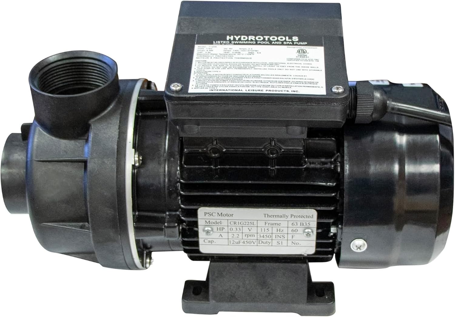 SWIMLINE HYDROTOOLS Bomba de piscina para piscinas sobre el suelo  0.3 HP, descarga vertical, bombas de filtro de 2220 GPH  115 V, flujo potente de