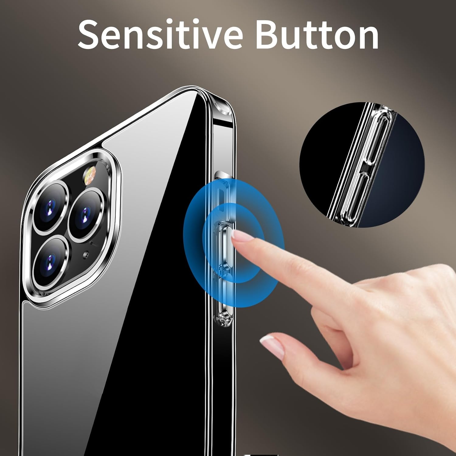 JJGoo Compatible con iPhone 15 Pro Max Funda transparente, transparente a prueba de golpes, delgada, antiarañazos, carcasa protectora trasera de