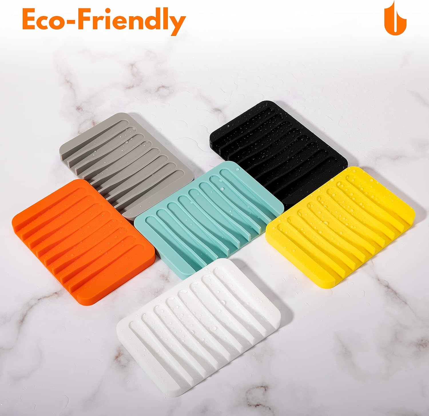 Urbanstrive Jabonera para ducha, cascada, jabonera para baño, cocina, encimera, silicona flexible, mantiene las barras de jabón secas, fácil