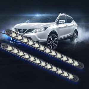 12 tiras LED de flecha DRL Switchback – Luces de circulación diurna ámbar blanco – Señal de giro secuencial de flujo dinámico de 12 V – LED 12 tiras LED de flecha DRL Switchback – Luces de circulación diurna ámbar blanco – Señal de giro secuencial de flujo dinámico de 12 V – LED