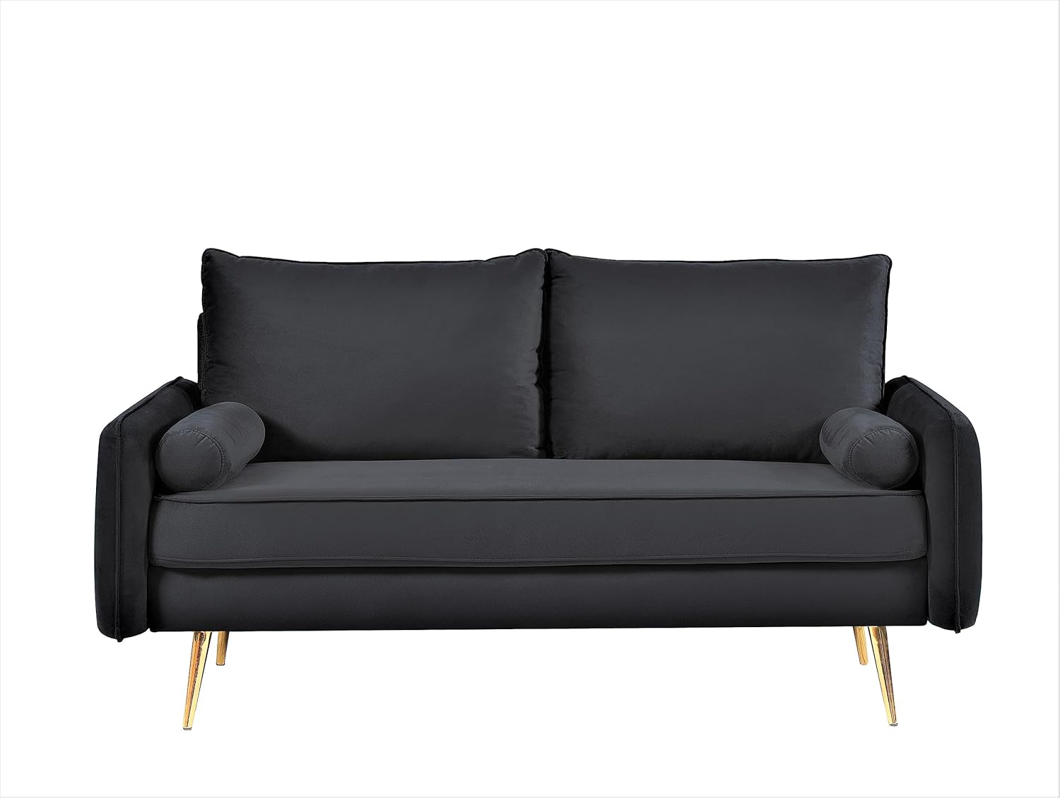 US Pride Furniture Kent Lujoso sofá biplaza de terciopelo europeo, muebles de sala de estar contemporáneos con patas cónicas, estilo vintage