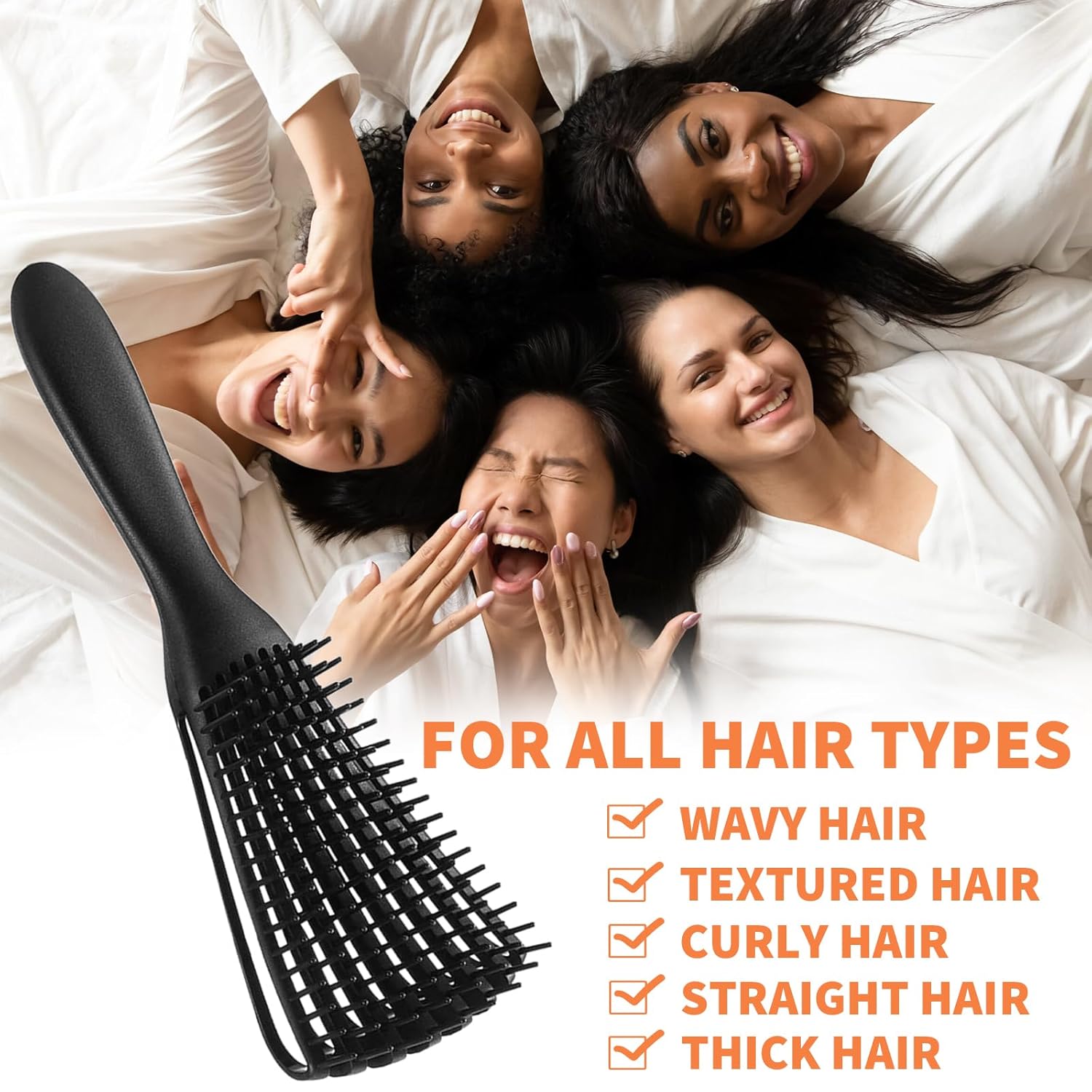 Cepillo desenredante para cabello húmedo, 3 piezas, cepillo para el cabello para mujeres, cepillo desenredante para cabello rizado, peine de dientes