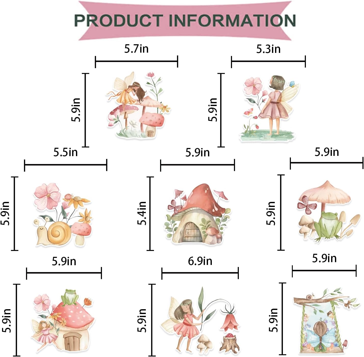 NO-DIY – Cartel de decoración de primer cumpleaños con diseño de hada con diseño de hadas, decoraciones de fiesta de cumpleaños con temática de