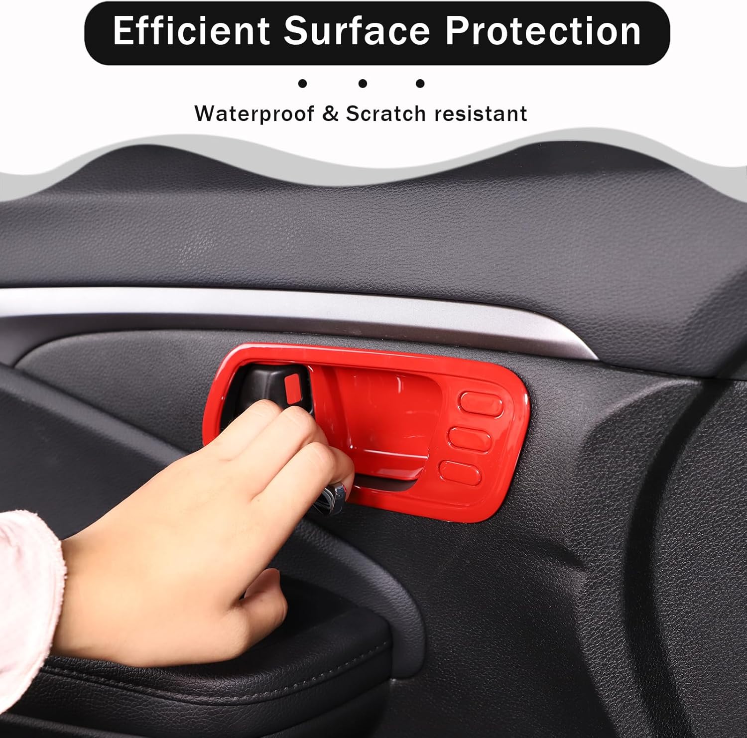 Cubierta interior de la manija de la puerta para Honda Pilot 2016-2022, 4 piezas de material ABS de material ABS protector del marco de la puerta