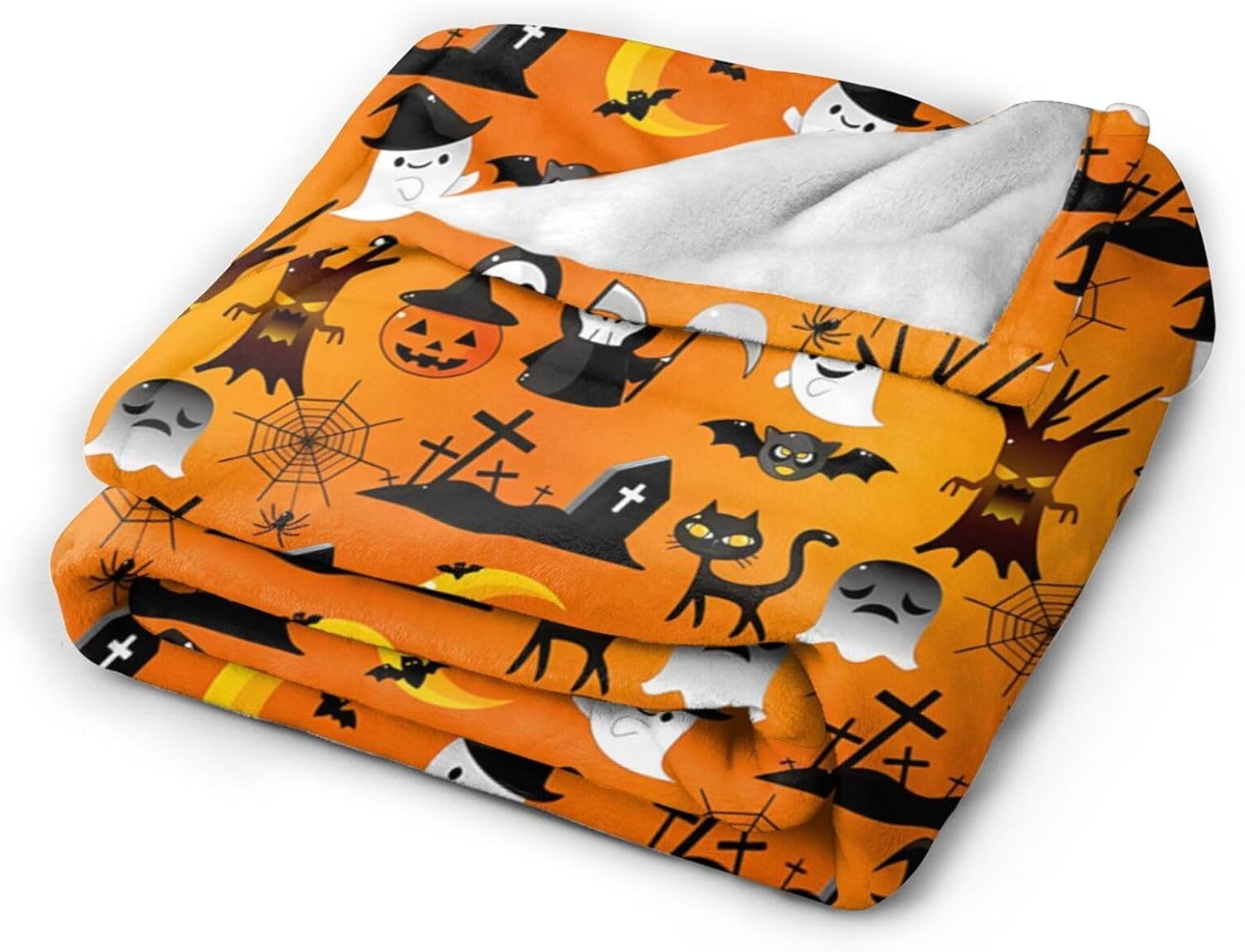 Manta de microforro polar ultrasuave para Halloween, ligera, mullida y cálida, manta de franela de Halloween para sofá, cama, sala de estar, 50 x 40