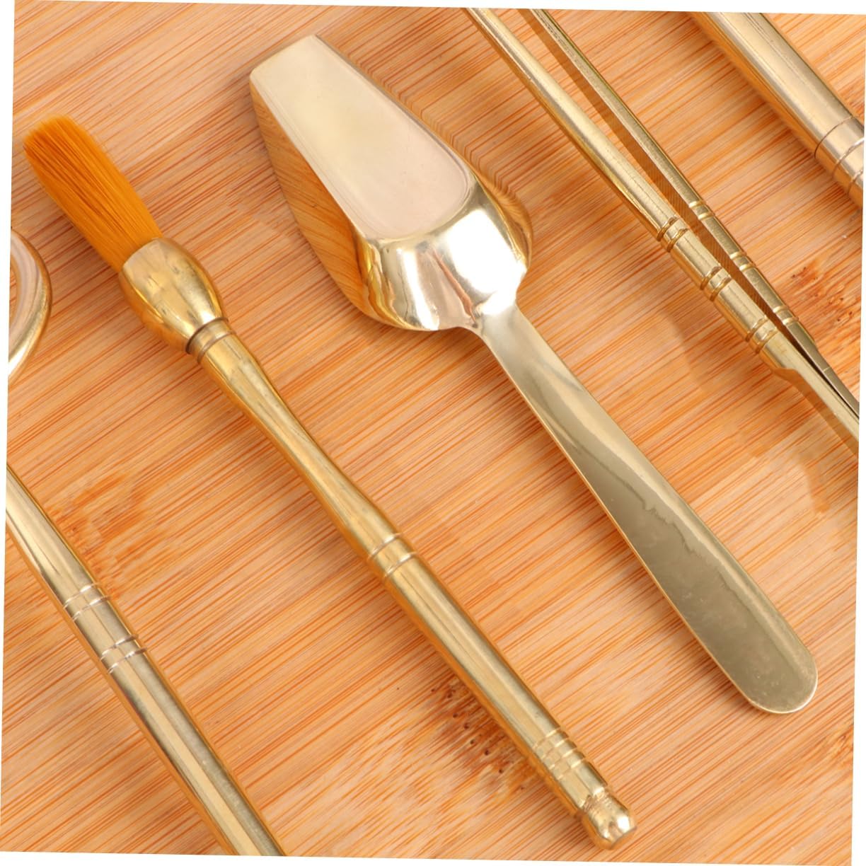 YARNOW 6 1 Gong Fu Herramientas de té Ceremonia Herramientas Matcha Cepillo Kit de herramientas de té Cilindro de cobre Juego de herramientas de té