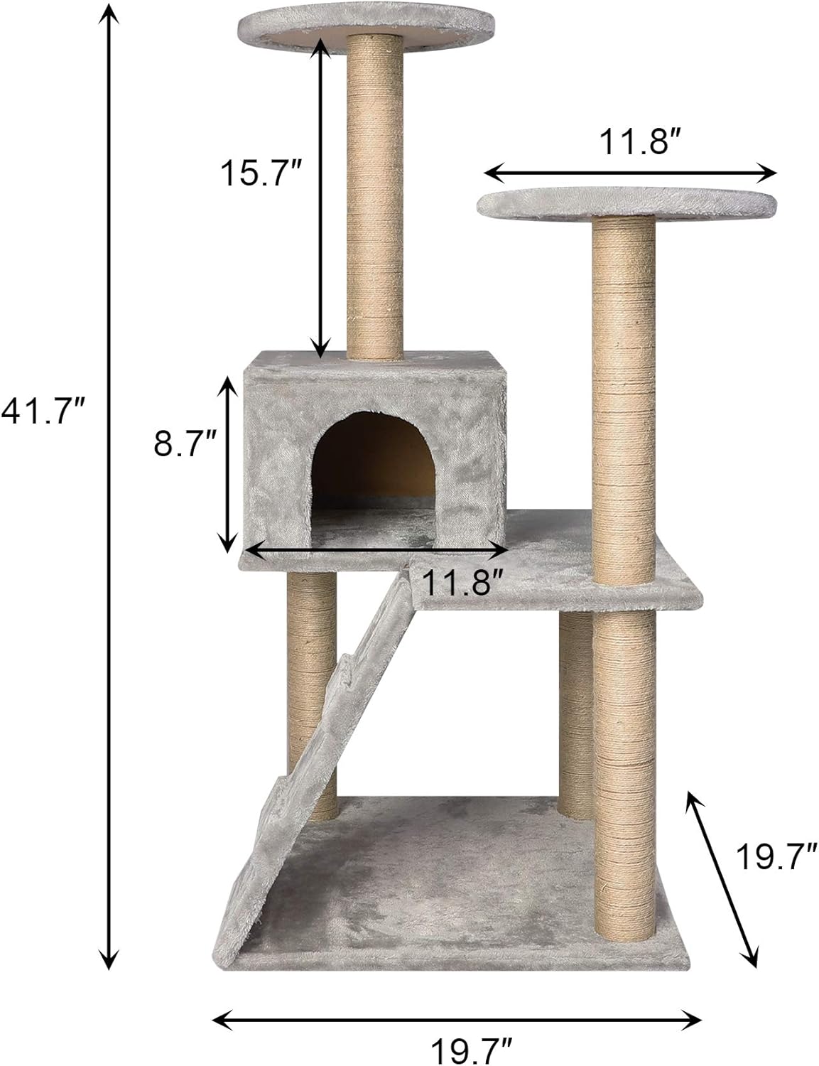 Cat Tree Condo – Muebles para mascotas, torre de actividades para gatitos de varios niveles, casa de juegos con postes rascadores de sisal (estilo 6)