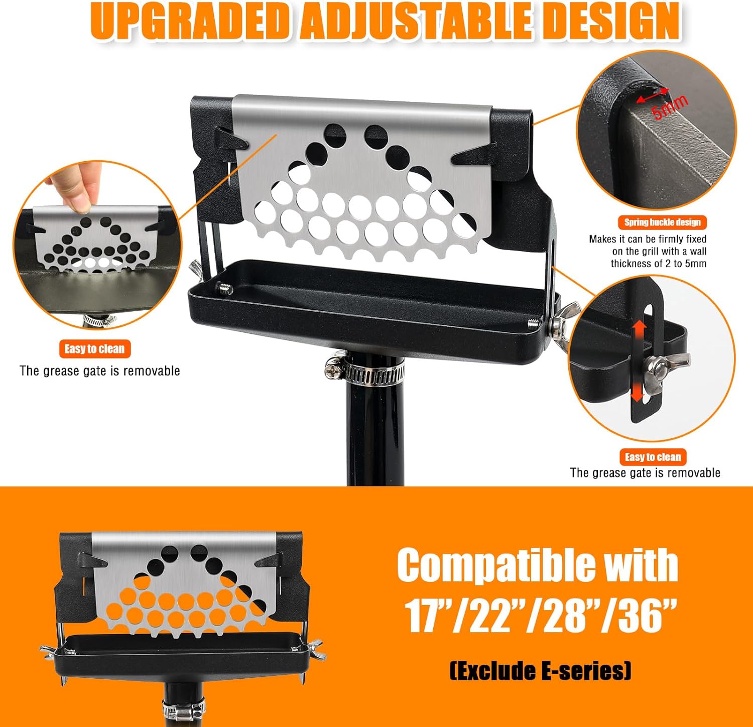 Magoog Embudo de drenaje de grasa trasero para Blackstone sin tapa, colector de grasa para Blackstone, prácticos accesorios Blackstone, forros