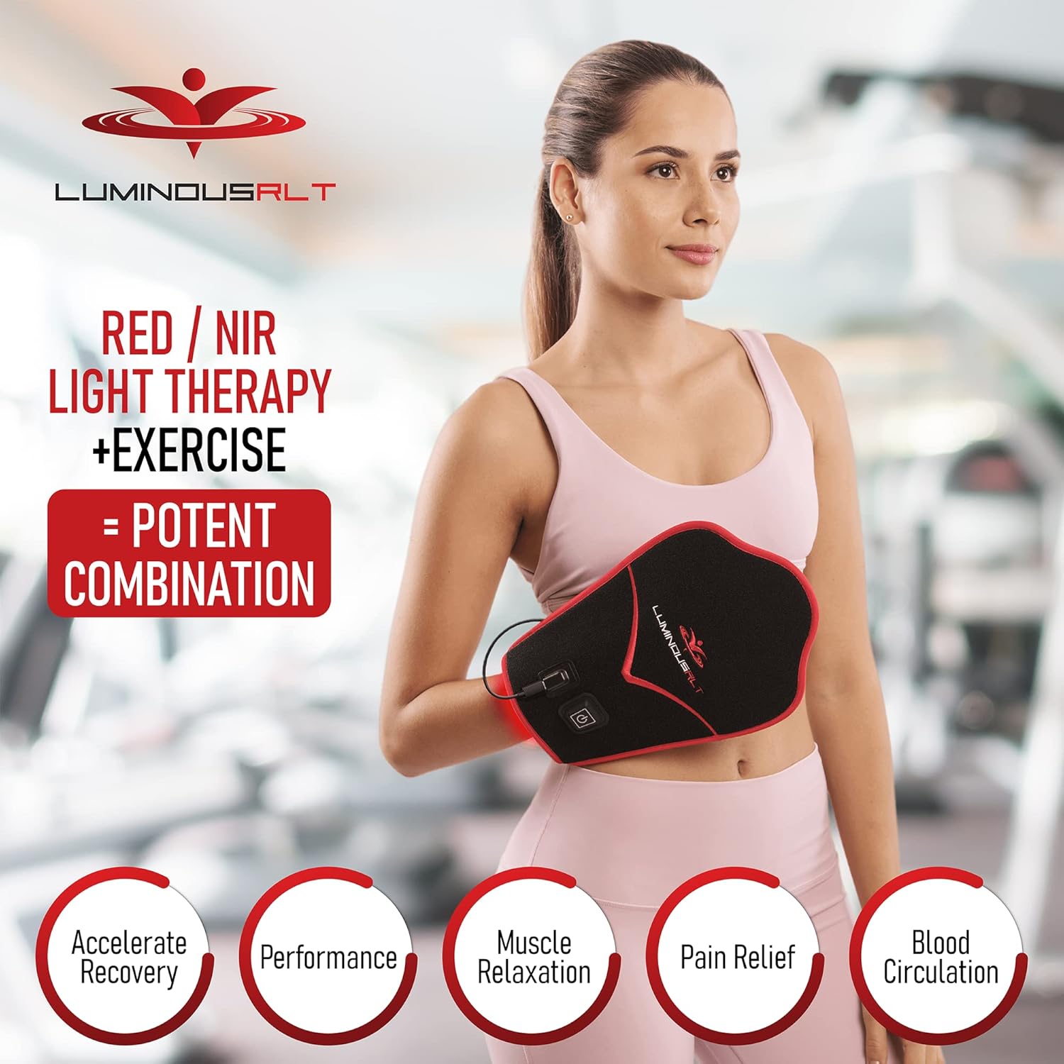 Manopla de mano con terapia de luz roja, dispositivo de terapia de luz infrarroja con apagado automático que promueve el alivio del dolor de mano y