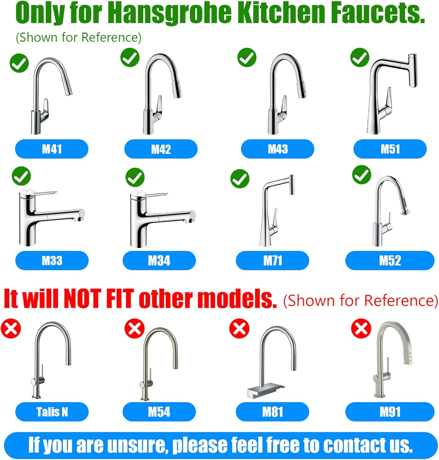 Grifo extraíble para 88624000 95507000 95506000 Hansgrohe extraíble grifo de cocina pieza de repuesto