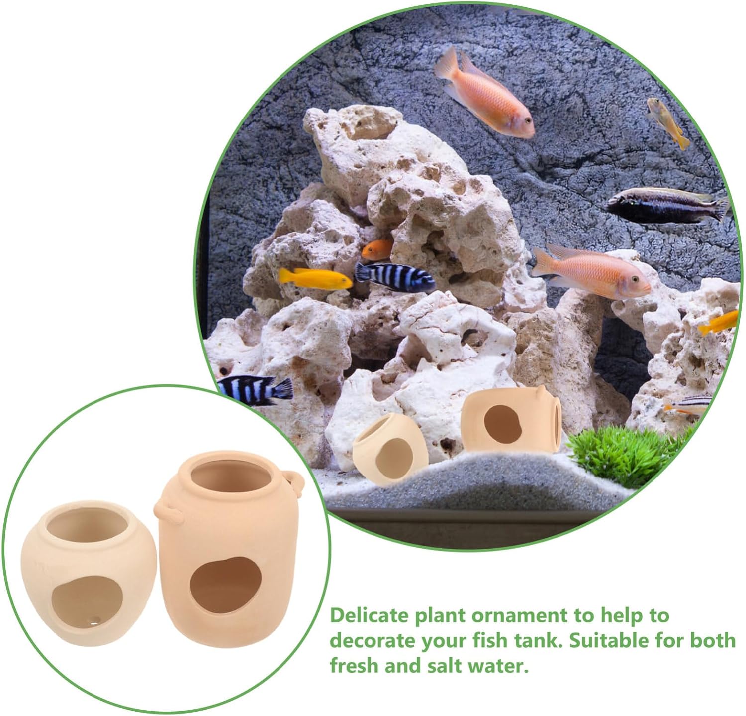 Ipetboom Decoración de acuario cueva de peces refugio adornos bajo el agua escondite lugar cueva de peces acuario cueva de camarones cuevas para
