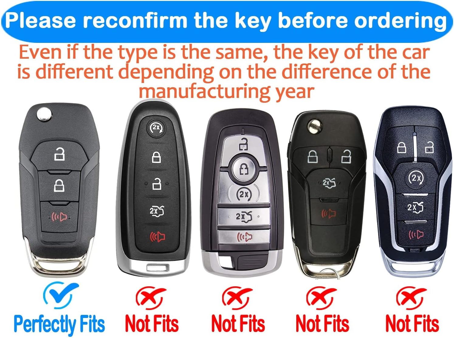 Tukellen Funda para llavero Ford de TPU suave, protección completa, compatible con Ford F150 F250 F350 F450 F550 Explorer Ranger Escape Key Shell