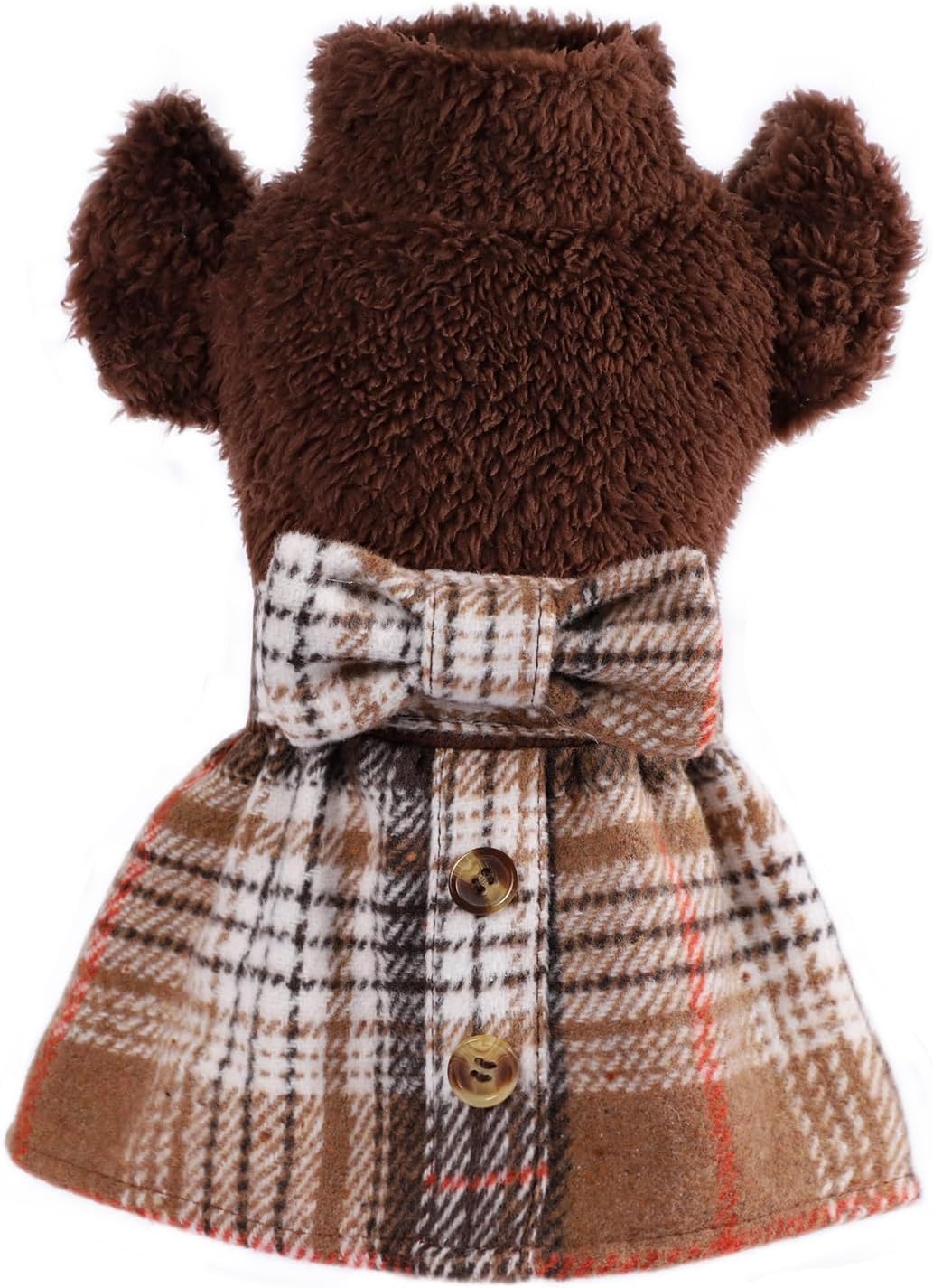 Vestido suéter de invierno para cachorros, ropa para perros medianos y niñas, falda cálida de forro polar para mascotas, traje para Chihuahua,
