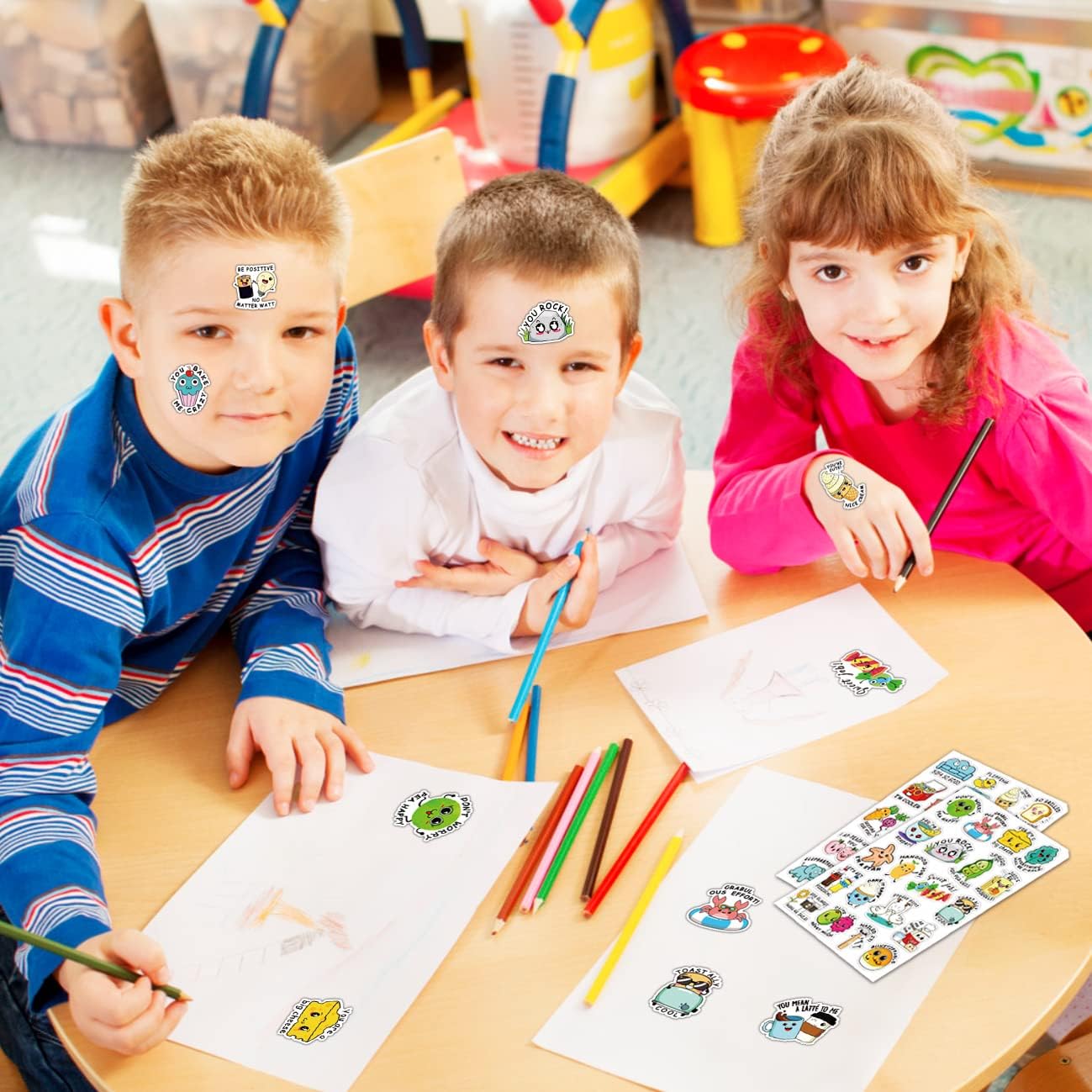 600 calcomanías divertidas de recompensa para niños, calcomanías motivacionales de inspiración, acentos positivos, suministros para profesores,