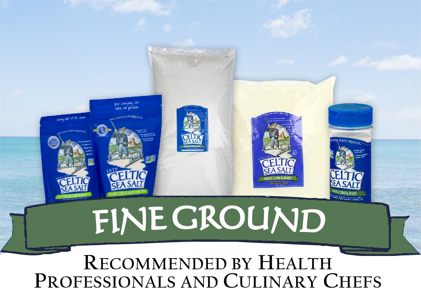 Celtic Sea Salt – 6 saleros de 8 onzas de fina sal marina molida nutritiva, clásica, ideal para cocinar, hornear, encurtir, sazonar y más, para la