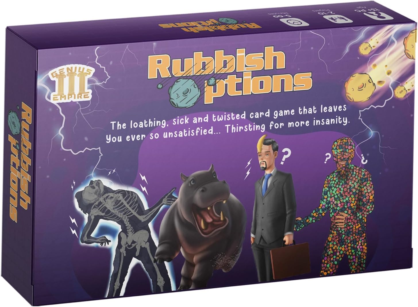 Genius Empire Juego de cartas de opciones de basura – Edición original, divertidos juegos familiares para adultos y adolescentes – Increíble