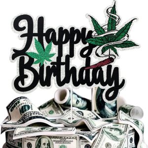 Decoración para tarta de cumpleaños con hojas de maceta  Decoración para tarta de cumpleaños con texto en inglés Have a Dope  Decoraciones de Decoración para tarta de cumpleaños con hojas de maceta  Decoración para tarta de cumpleaños con texto en inglés Have a Dope  Decoraciones de