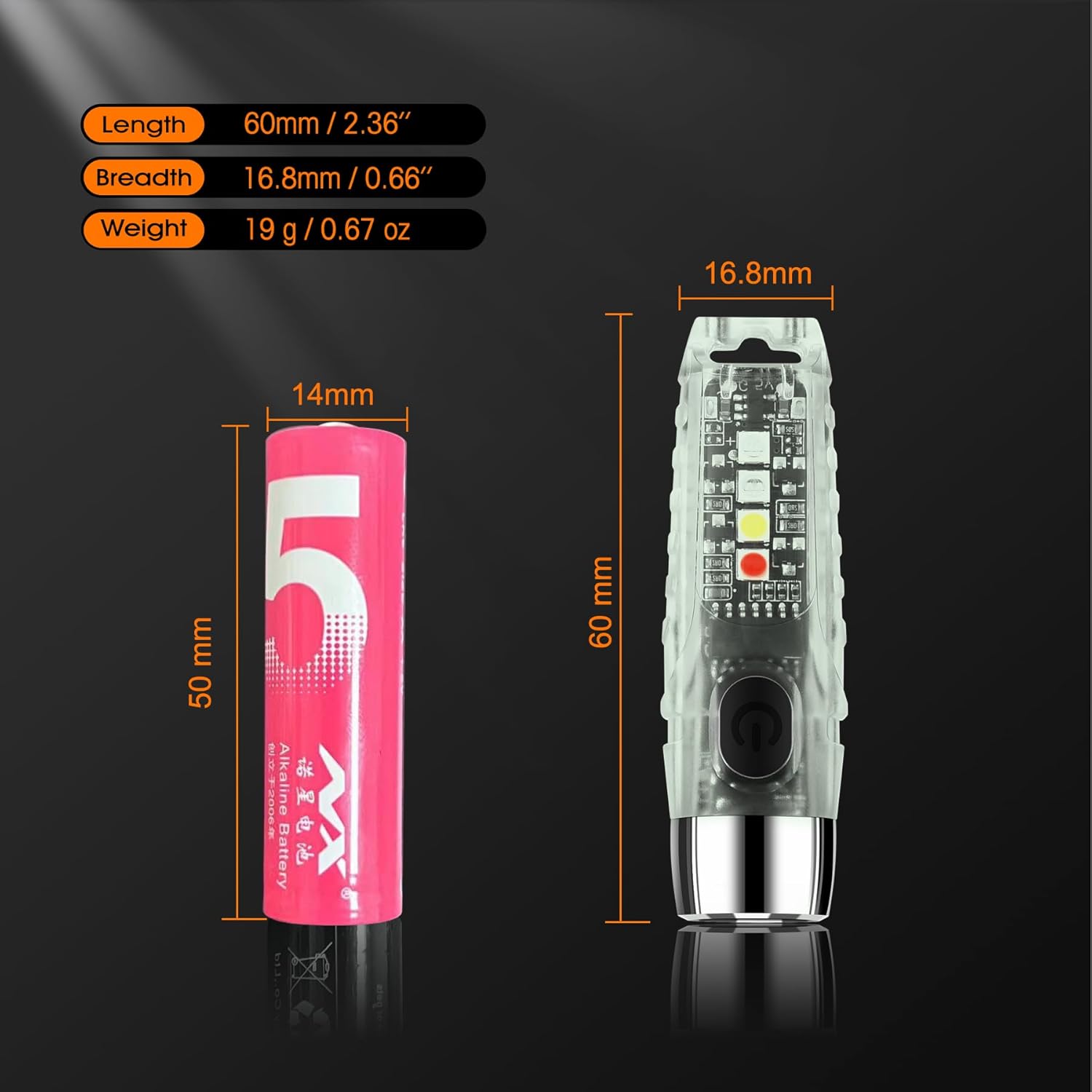 S12Plus – Linterna con llavero de 610 lúmenes altos, linterna de bolsillo EDC de alto lúmenes, mini linterna LED recargable USB C, linterna pequeña