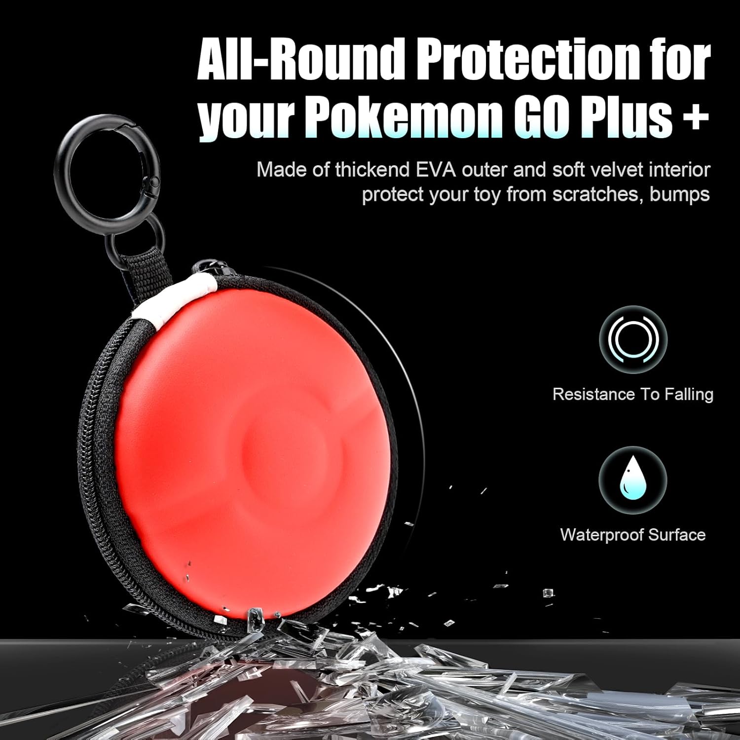 EVA Hard Carrying Case for GO Plus + 2023, Cover Case for Nintend GO Plus + , Black