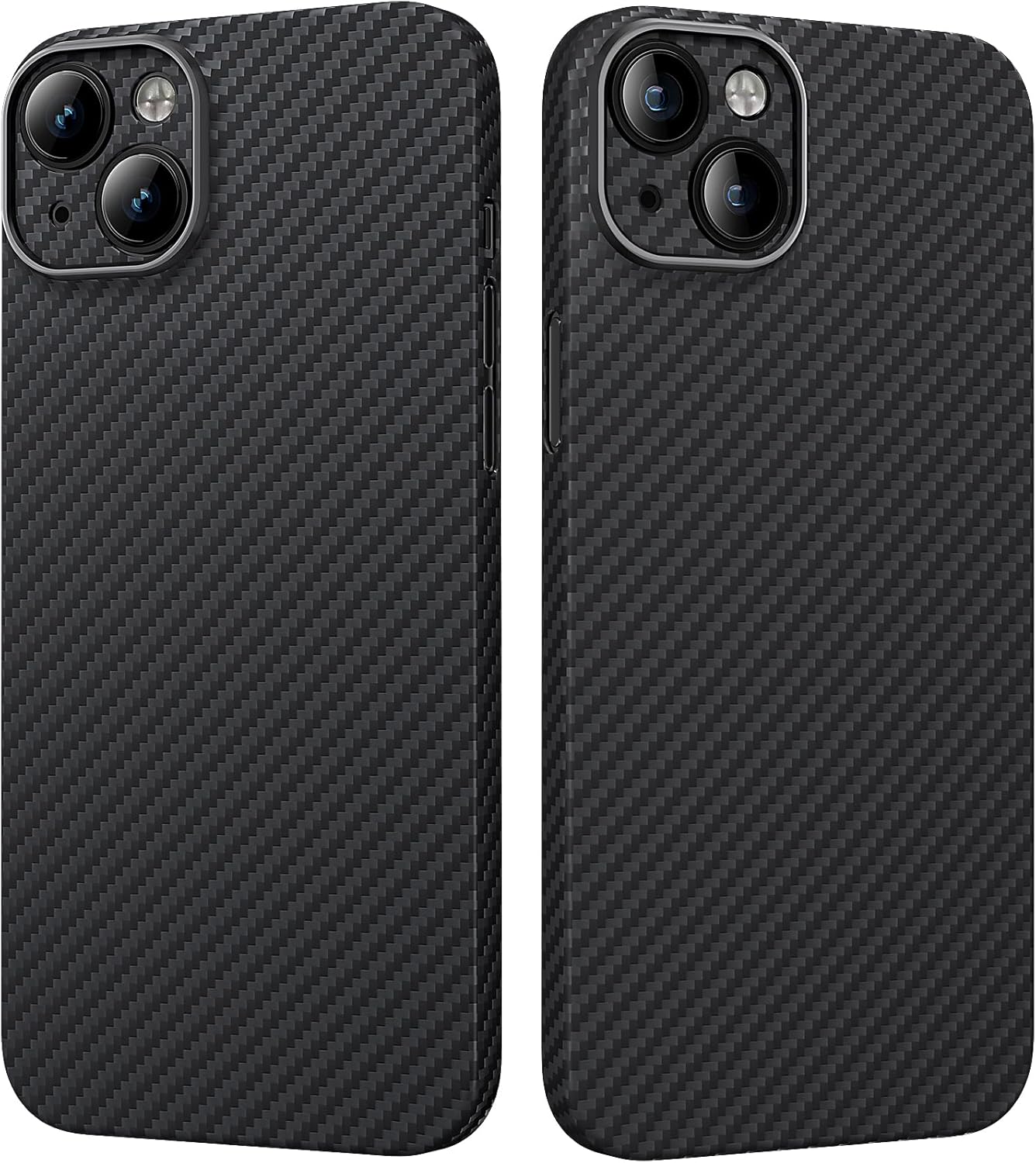 memumi Funda de fibra de carbono para iPhone 15 Plus, resistente y duradera de 0.020 in, ajuste delgado, para iPhone 15 Plus, fibra de aramida real,