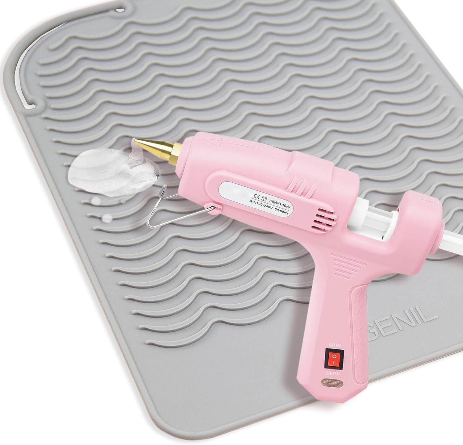 ANGENIL Alfombrilla de silicona grande resistente al calor para alisadores de cabello, rizadores, herramientas de estilo, alfombrilla de hierro