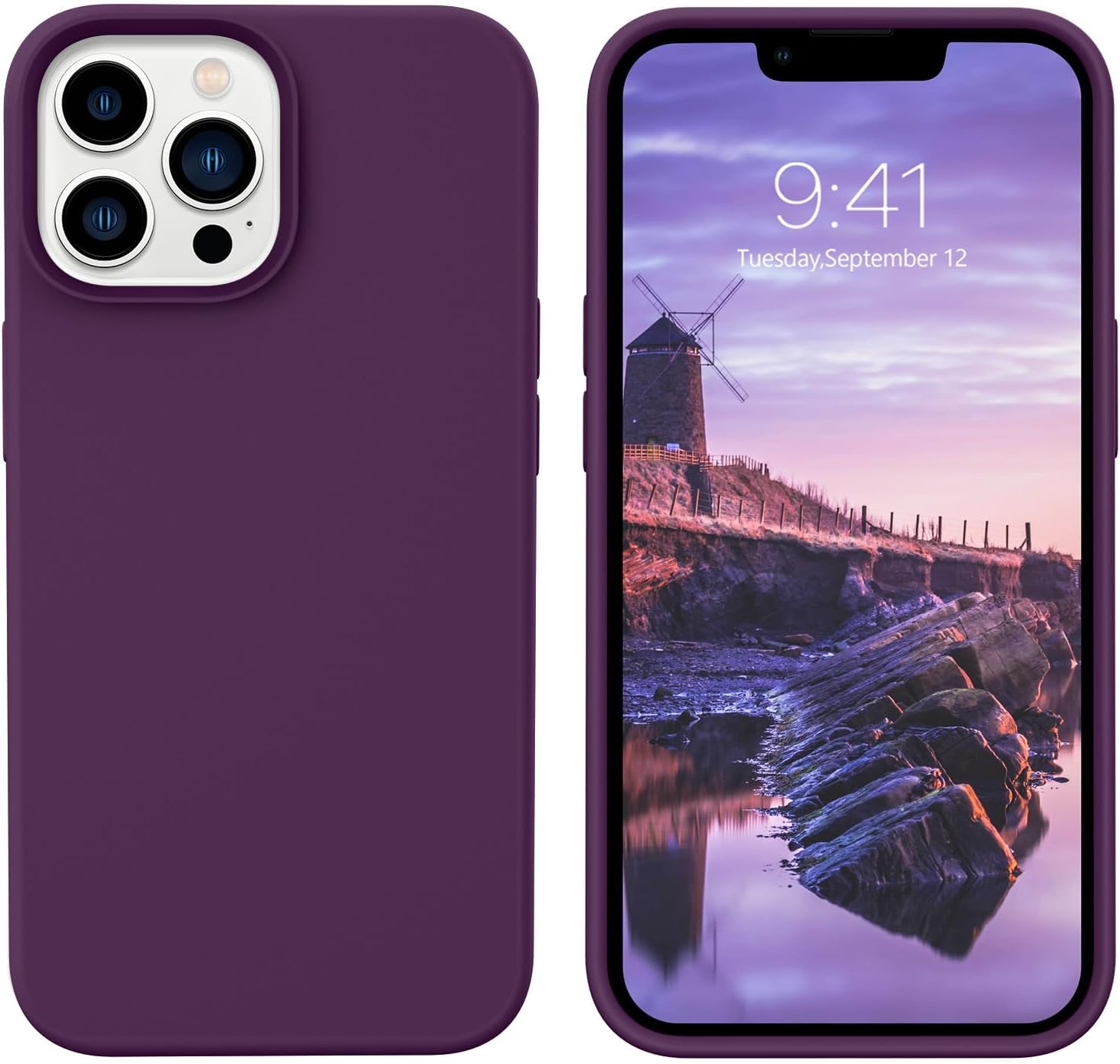BENTOBEN Funda para iPhone 13 Pro, silicona suave, goma de gel, forro de microfibra, parte trasera dura, a prueba de golpes, funda protectora para