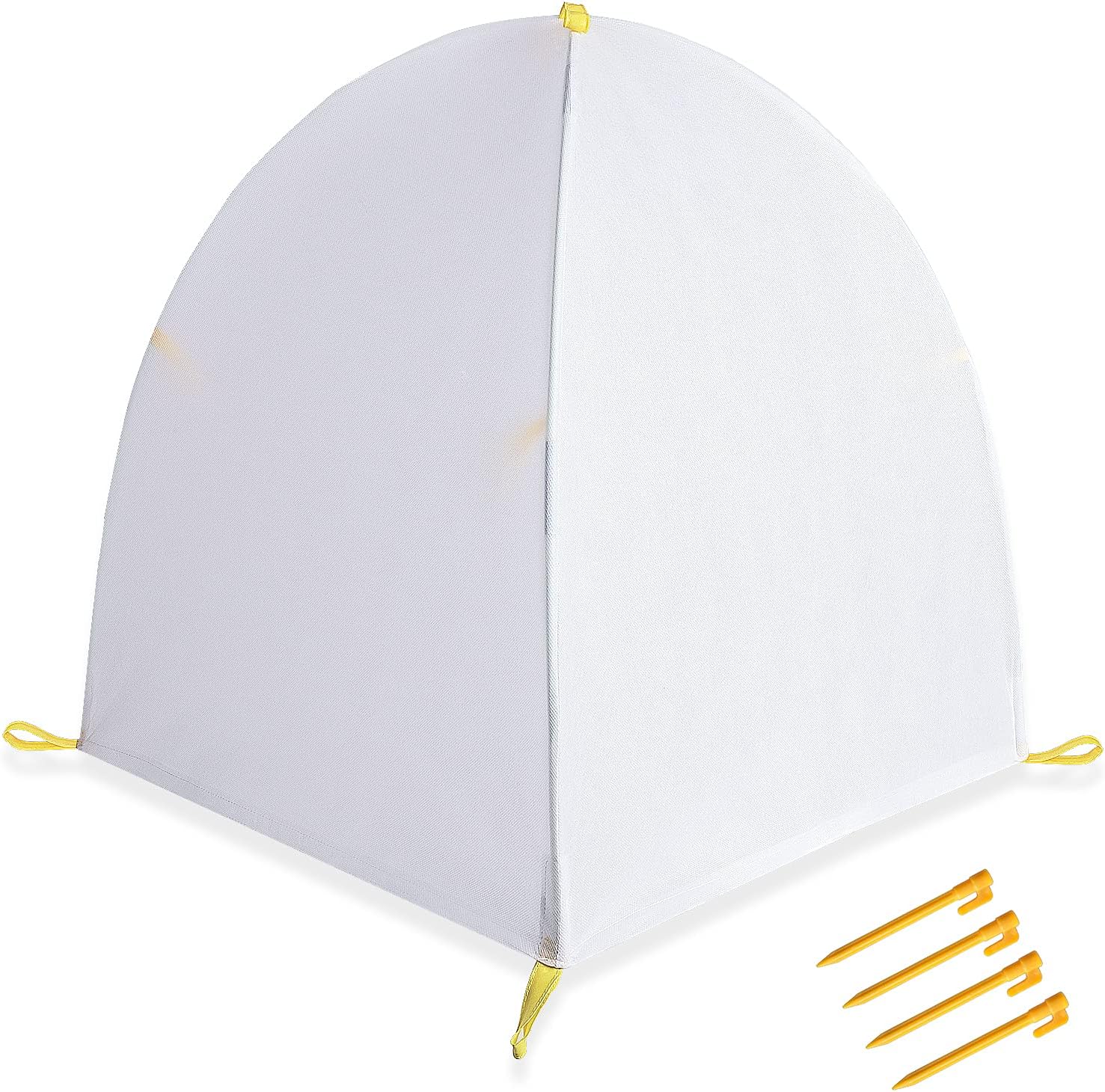 Cubiertas de nieve y escarcha de invierno de 28 x 28 x 33 pulgadas con estacas, cubierta de arbustos de invierno, tienda de campaña de protección
