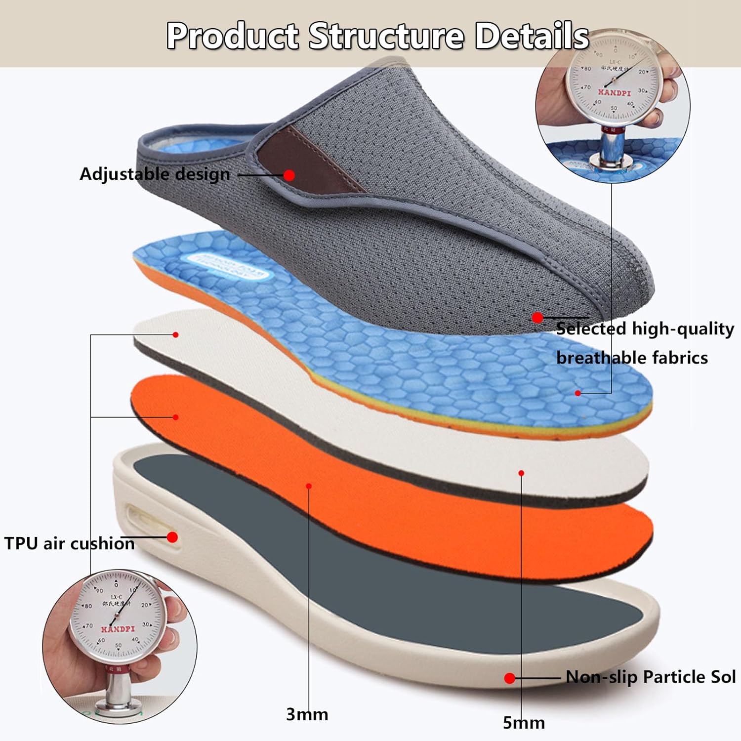 Tenis extra anchos con edema para caminar, con correa ajustable, ideales para diabetes, edema, fascitis plantar y pies hinchados