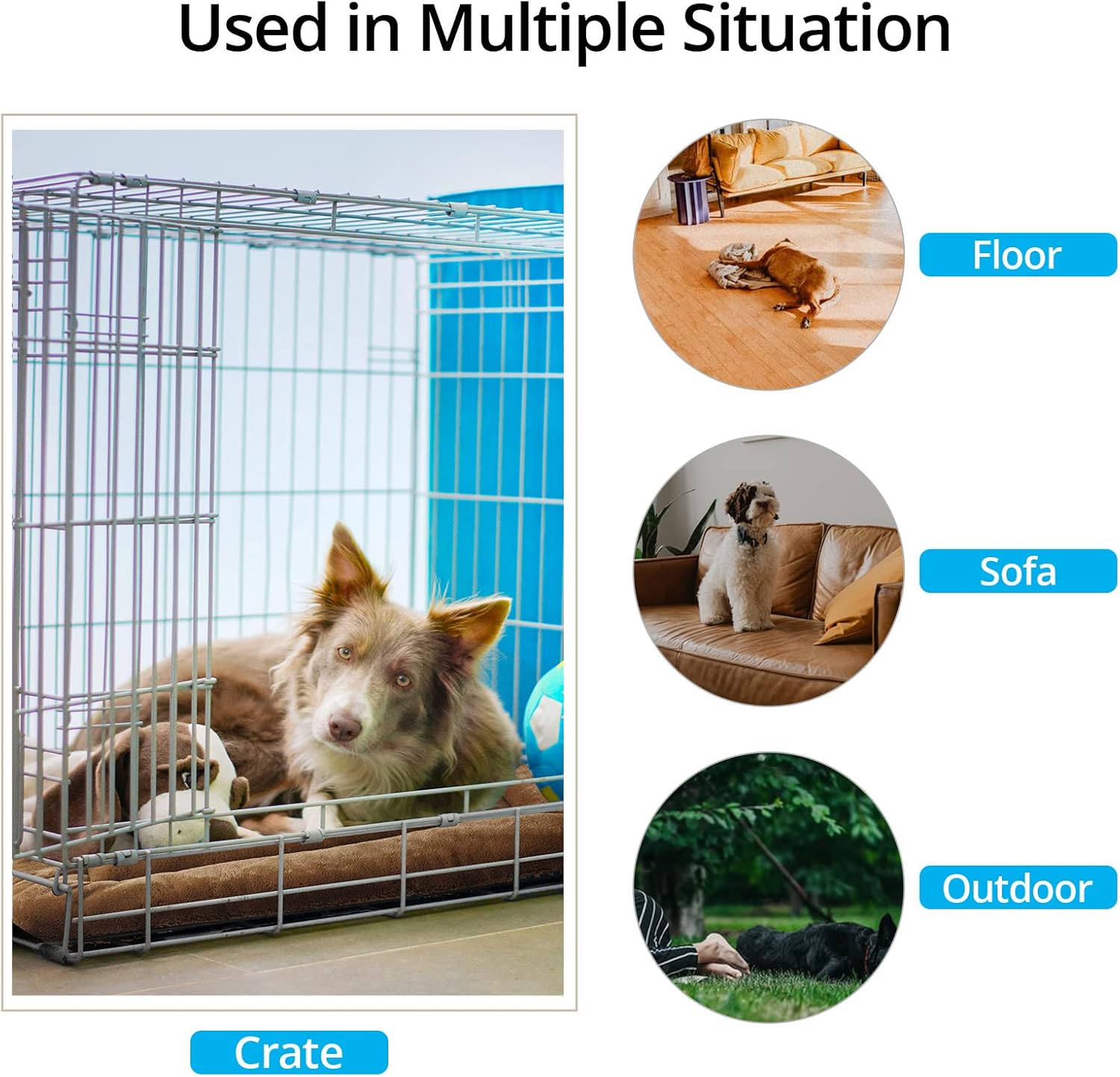 VERZEY Cama para perro, almohadilla ultrasuave de piel sintética para perros medianos, 30 pulgadas, marrón, lavable a máquina, antideslizante