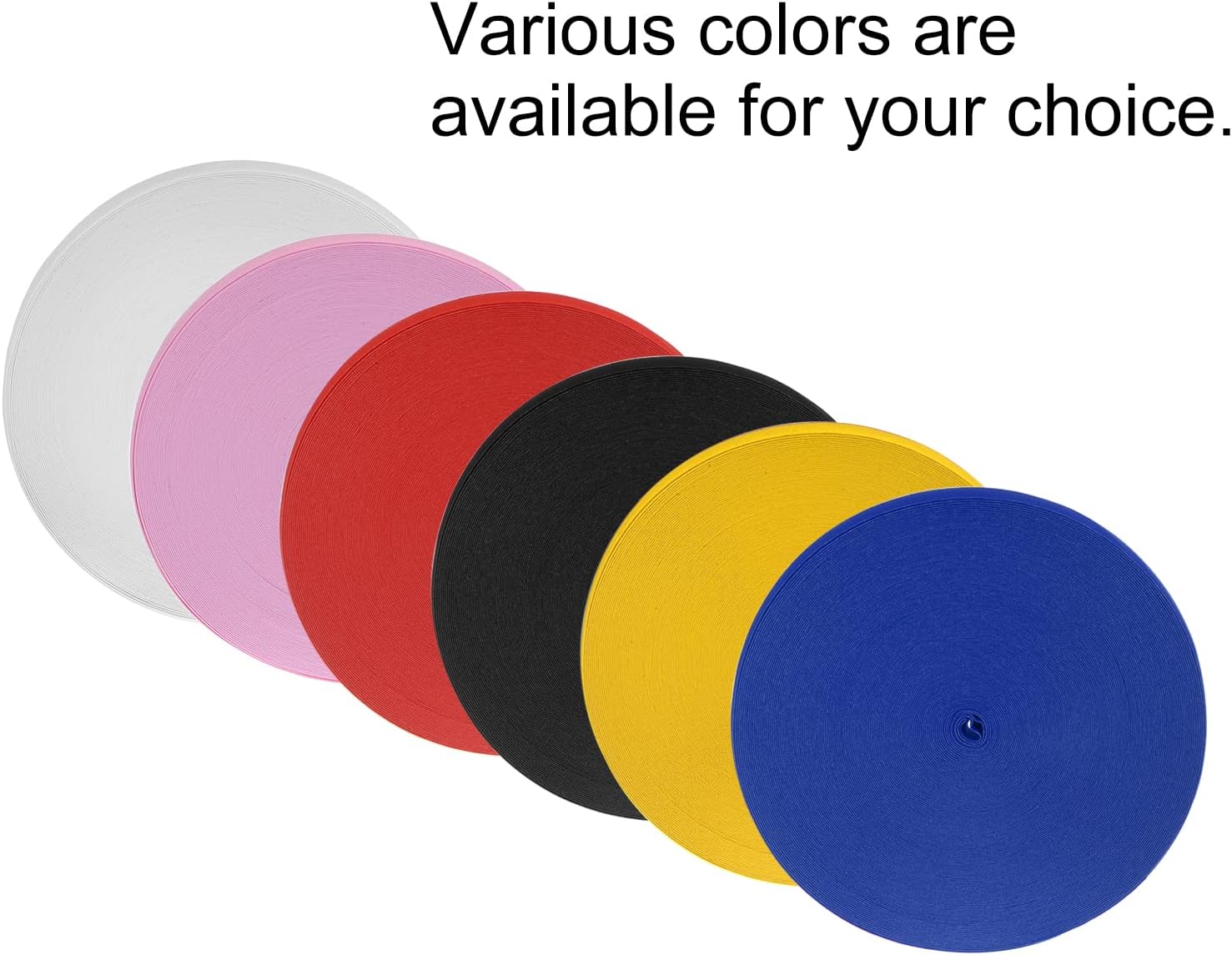 HARFINGTON Bandas elásticas de costura de 44 yardas, 1 pulgada y 0.984 in de ancho, cordón elástico de punto plano para proyectos de bricolaje,