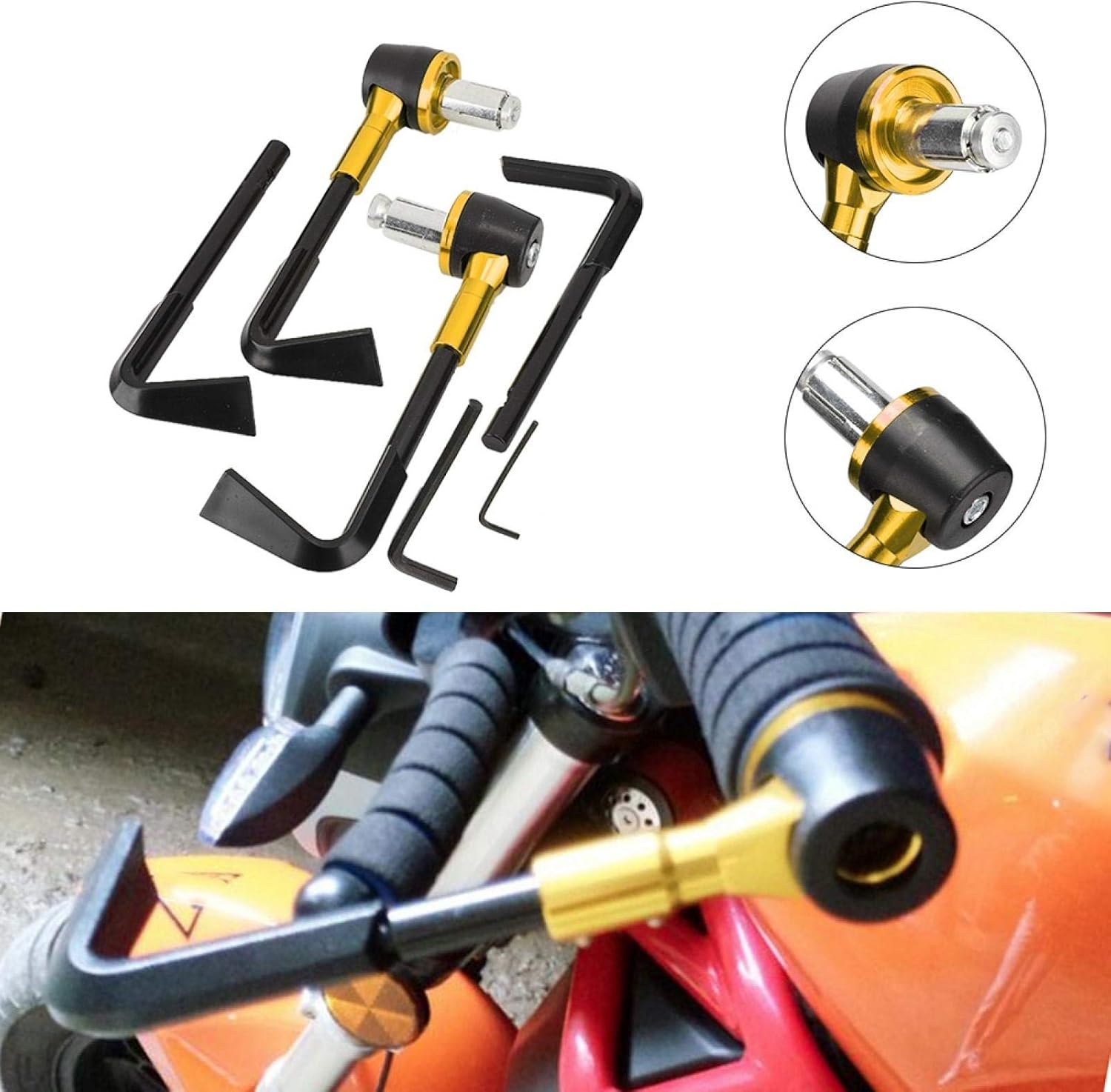 EVGATSAUTO Protectores de palanca de motocicleta, protector de palanca de freno delantero CNC, empuñadura de motocicleta, protector de motocicleta