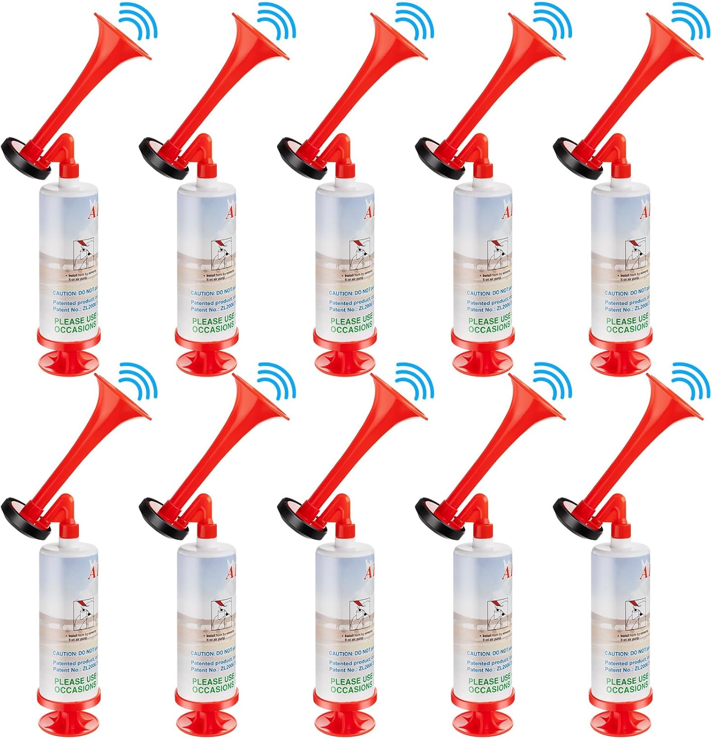 DEEKIN 10 bocinas de mano con bocina mini, bocinas de mano, cuernos ruidosos, cuernos de plástico, cuernos de ruido para eventos deportivos,